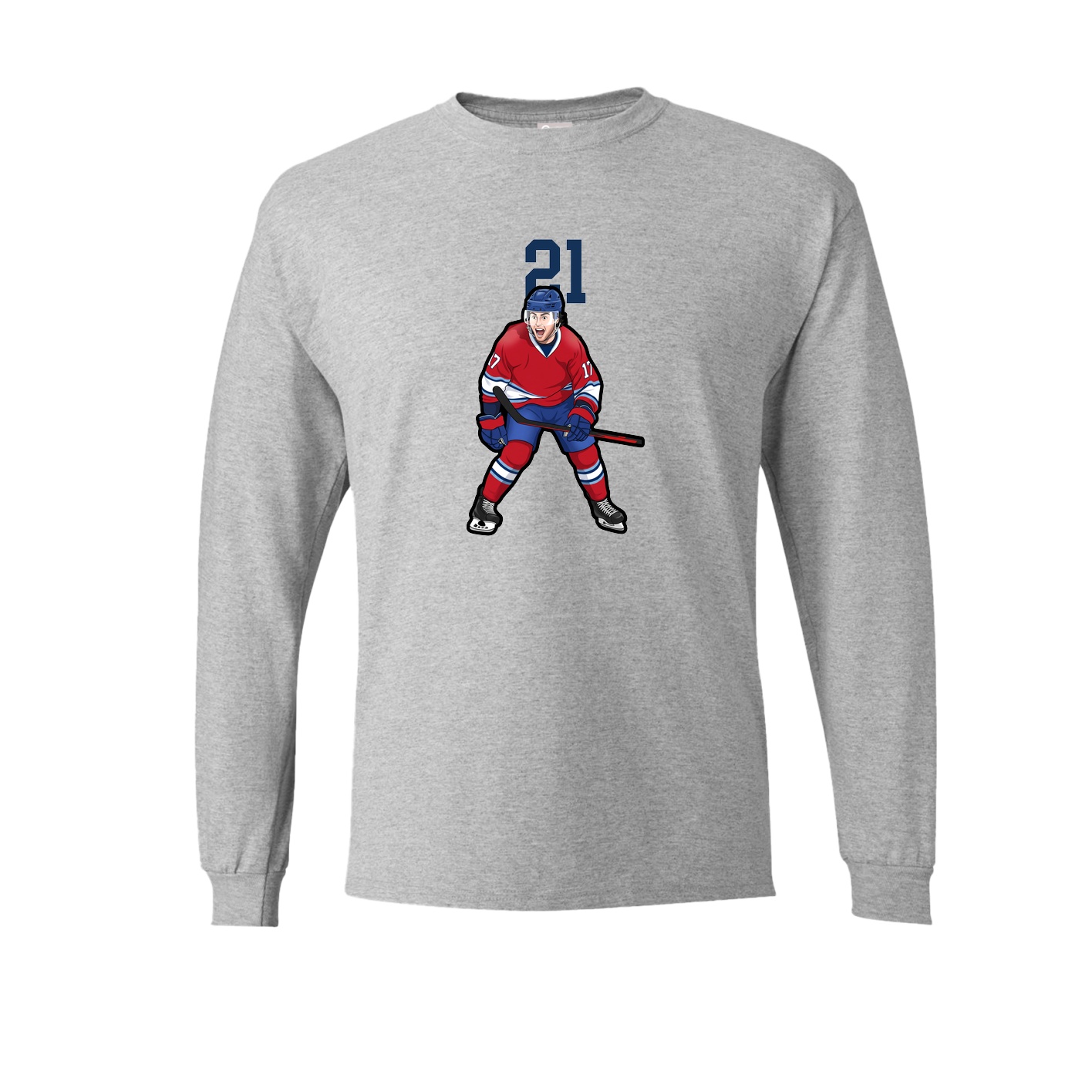 Long Sleeve Tee — Number Top in Grey