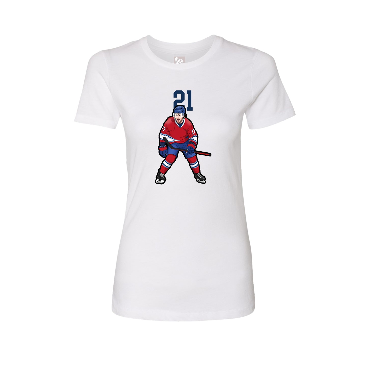 Fitted Women's Tee — Number Top in White