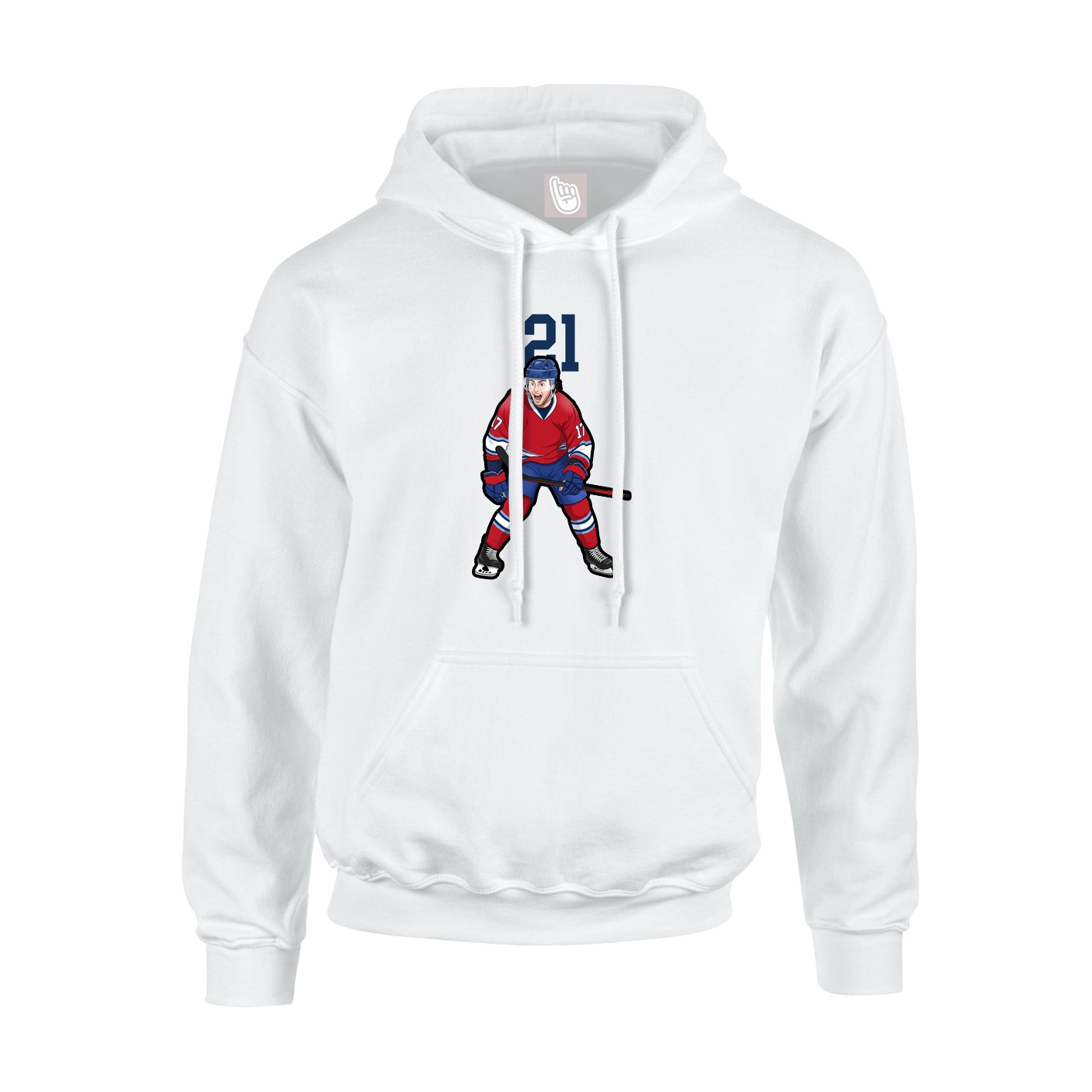 Youth Hoodie — Number Top in White