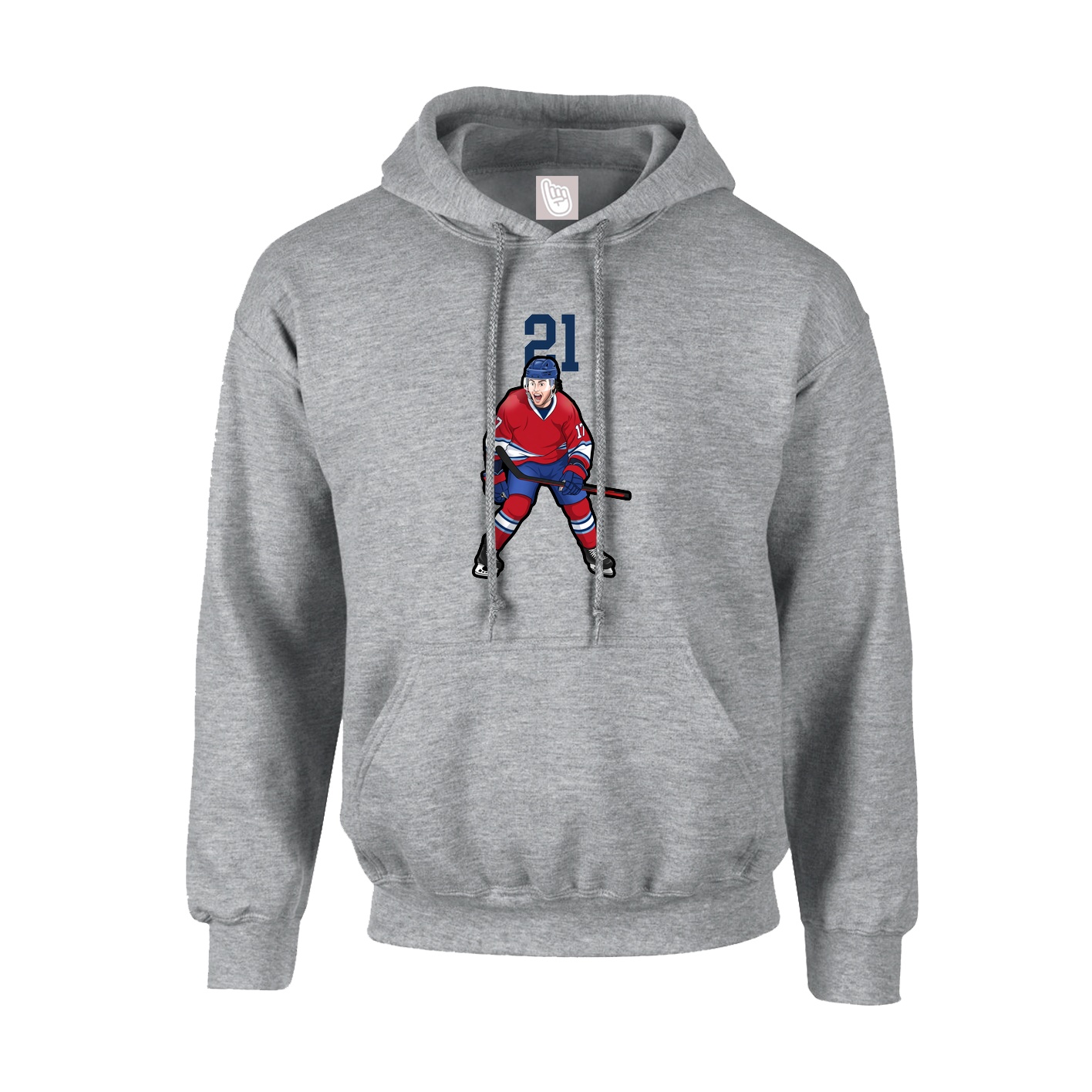 Youth Hoodie — Number Top in Grey