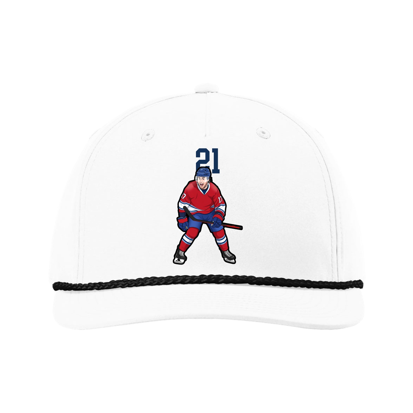 Five-Panel Classic Rope Cap — Number Top in White