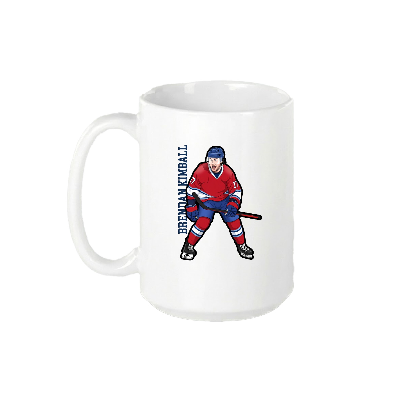 15oz Coffee Mug — Name Vertical in White