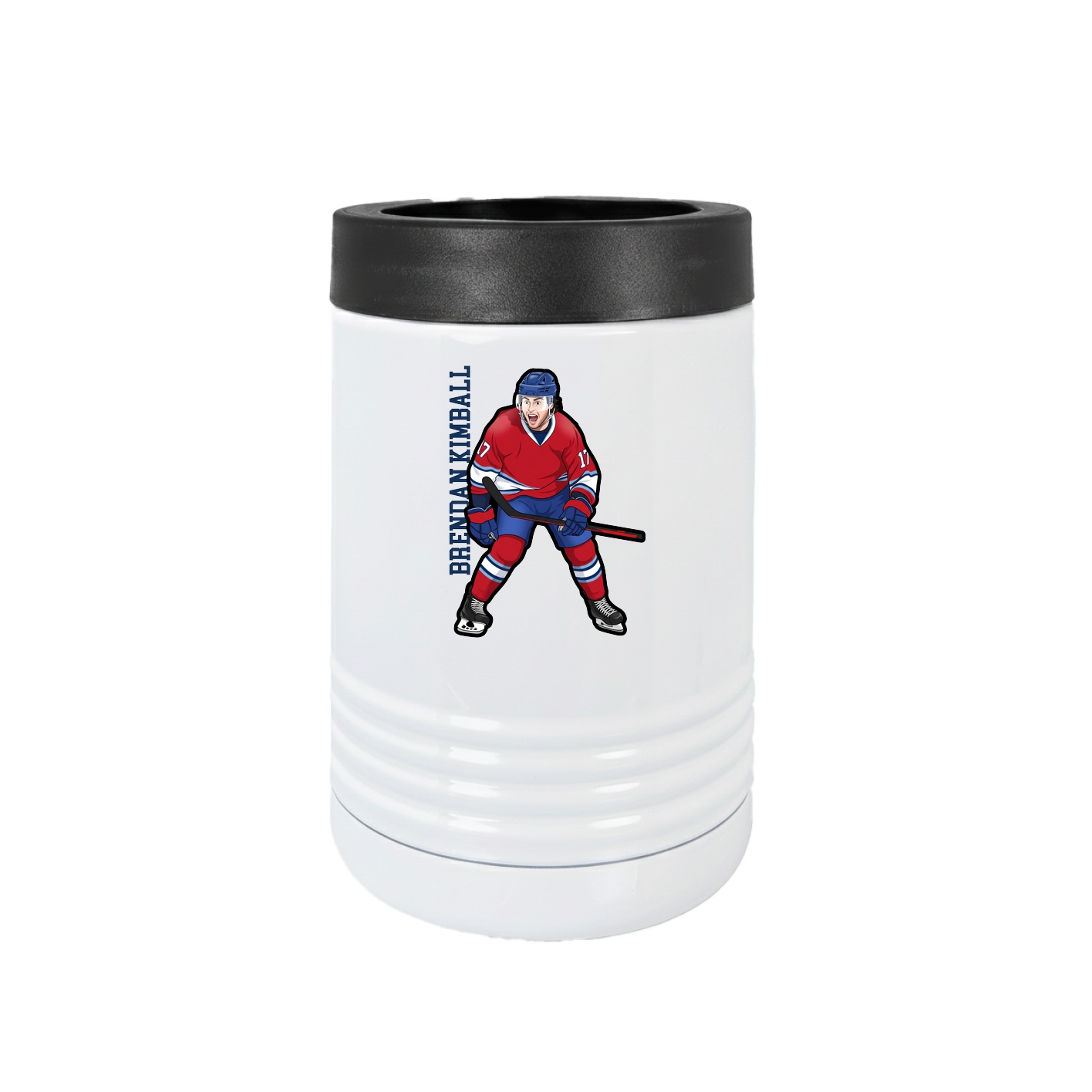 Beverage Holder — Name Vertical in White