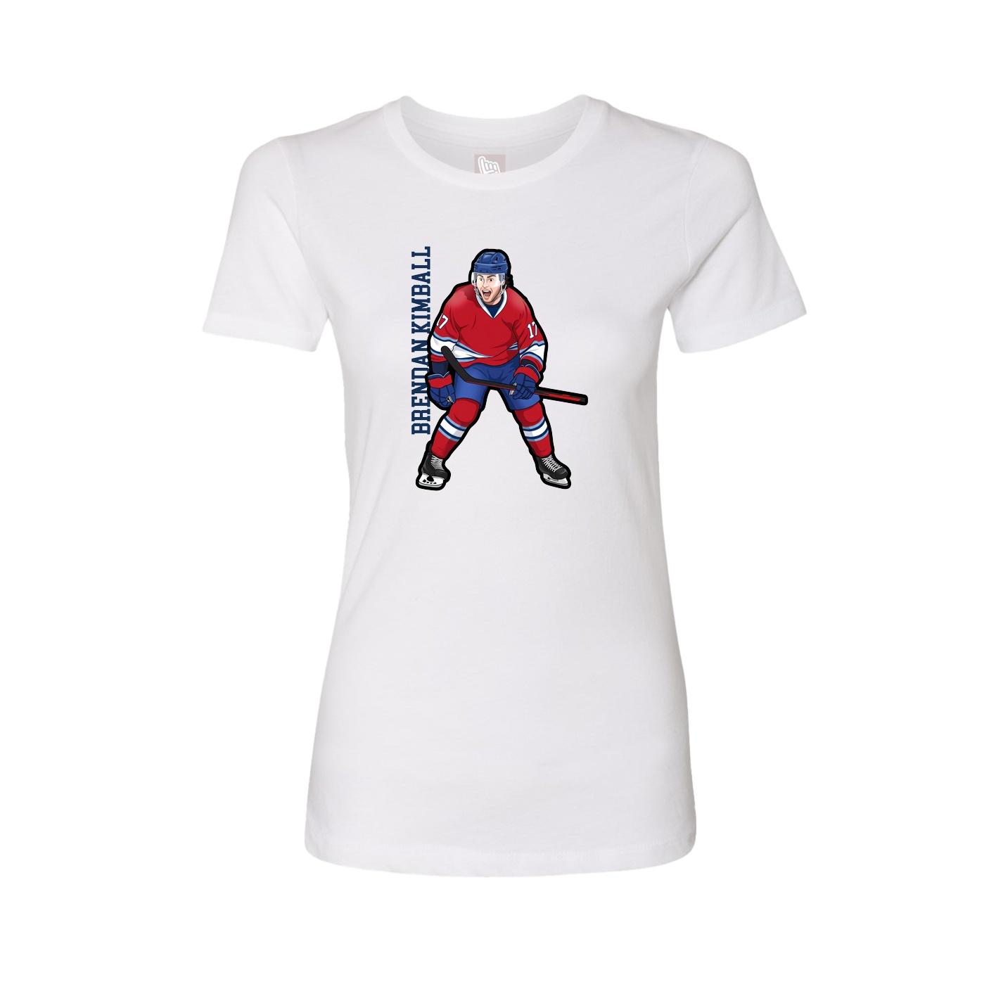 Womens Tee — Name Vertical in White