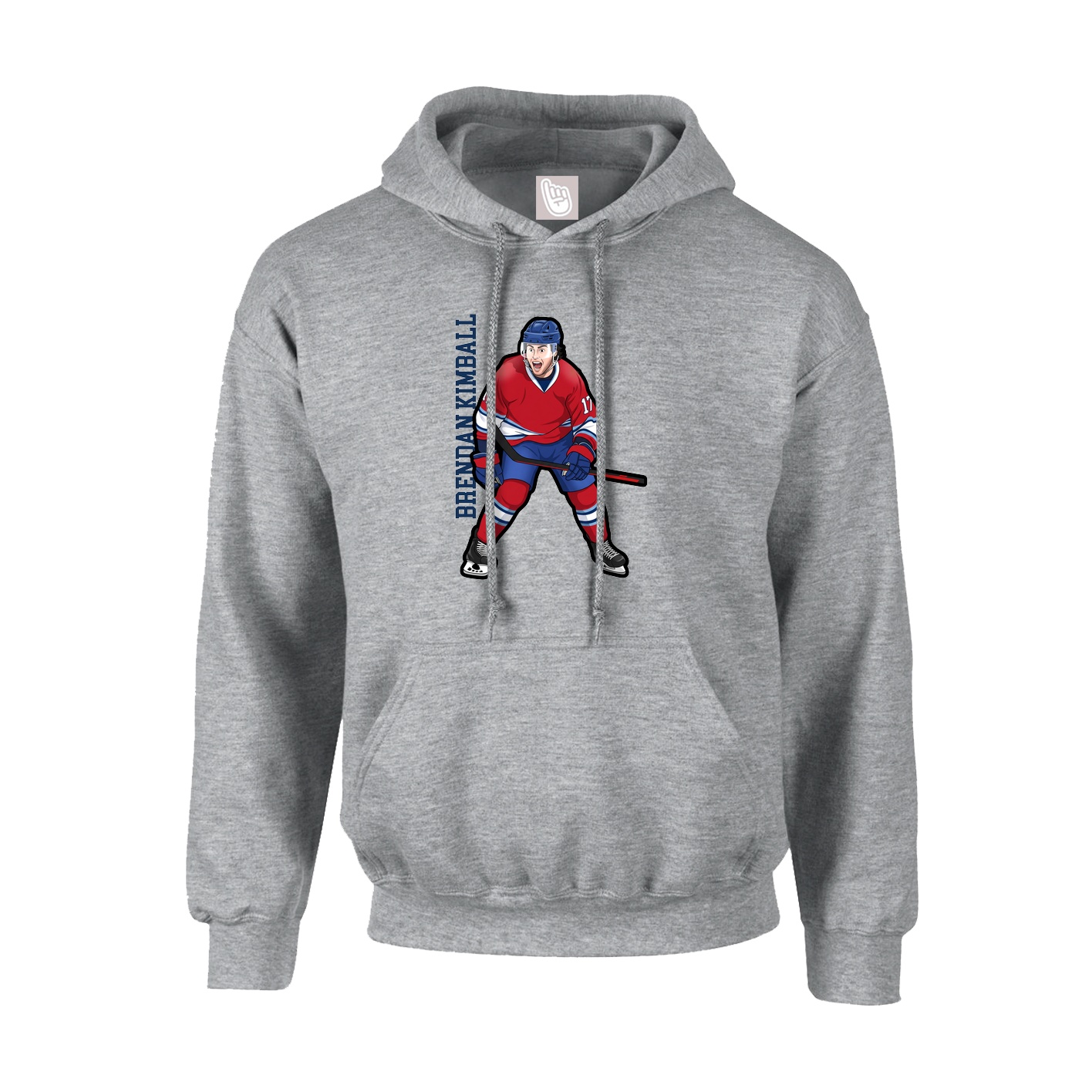 Youth Hoodie — Name Vertical in Grey
