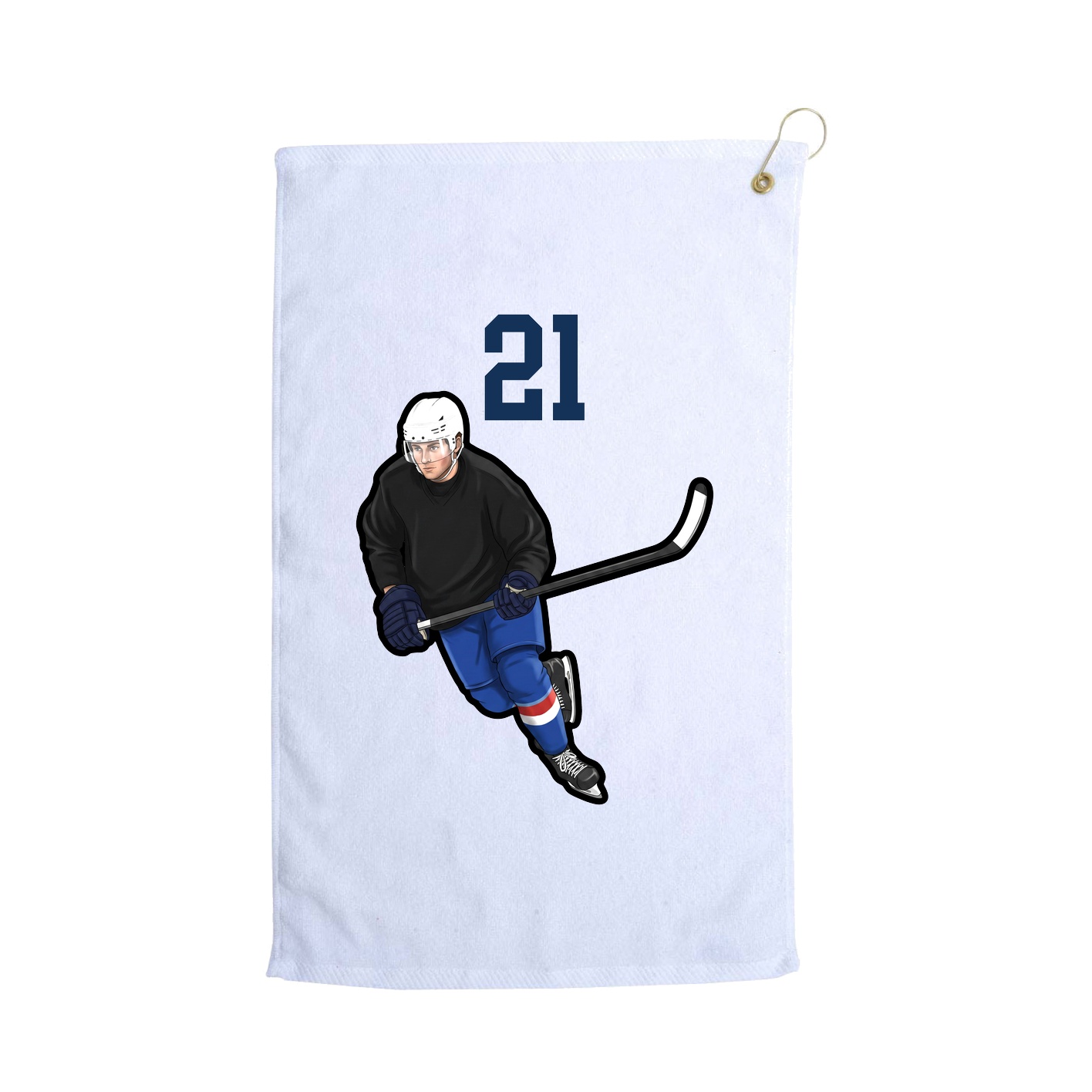 Golf Towel — Number Top in White