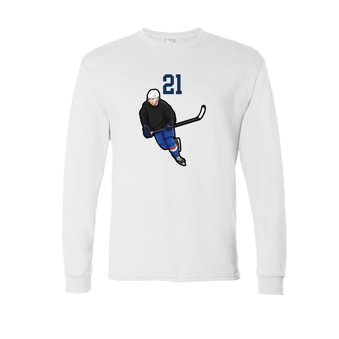 Long Sleeve Tee — Number Top in White
