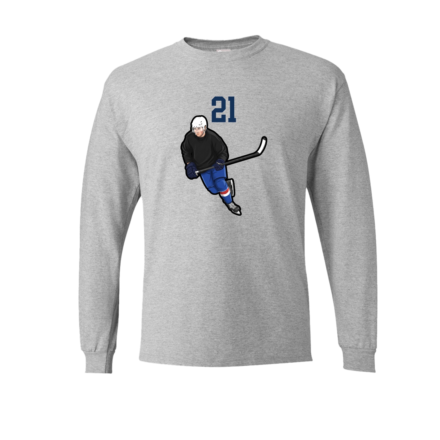 Long Sleeve Tee — Number Top in Grey