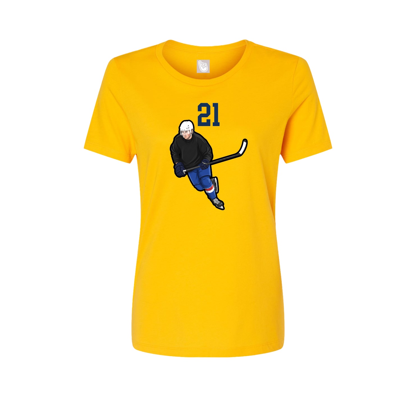 Fitted Women's Tee — Number Top in Gold