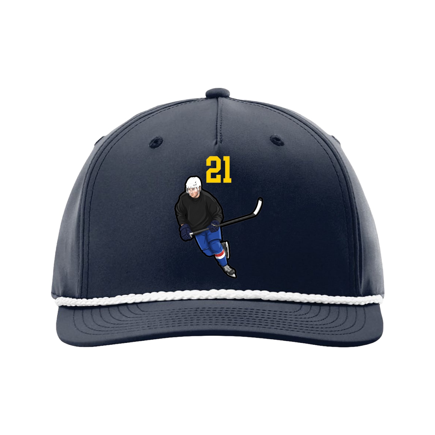 Five-Panel Classic Rope Cap — Number Top in Navy