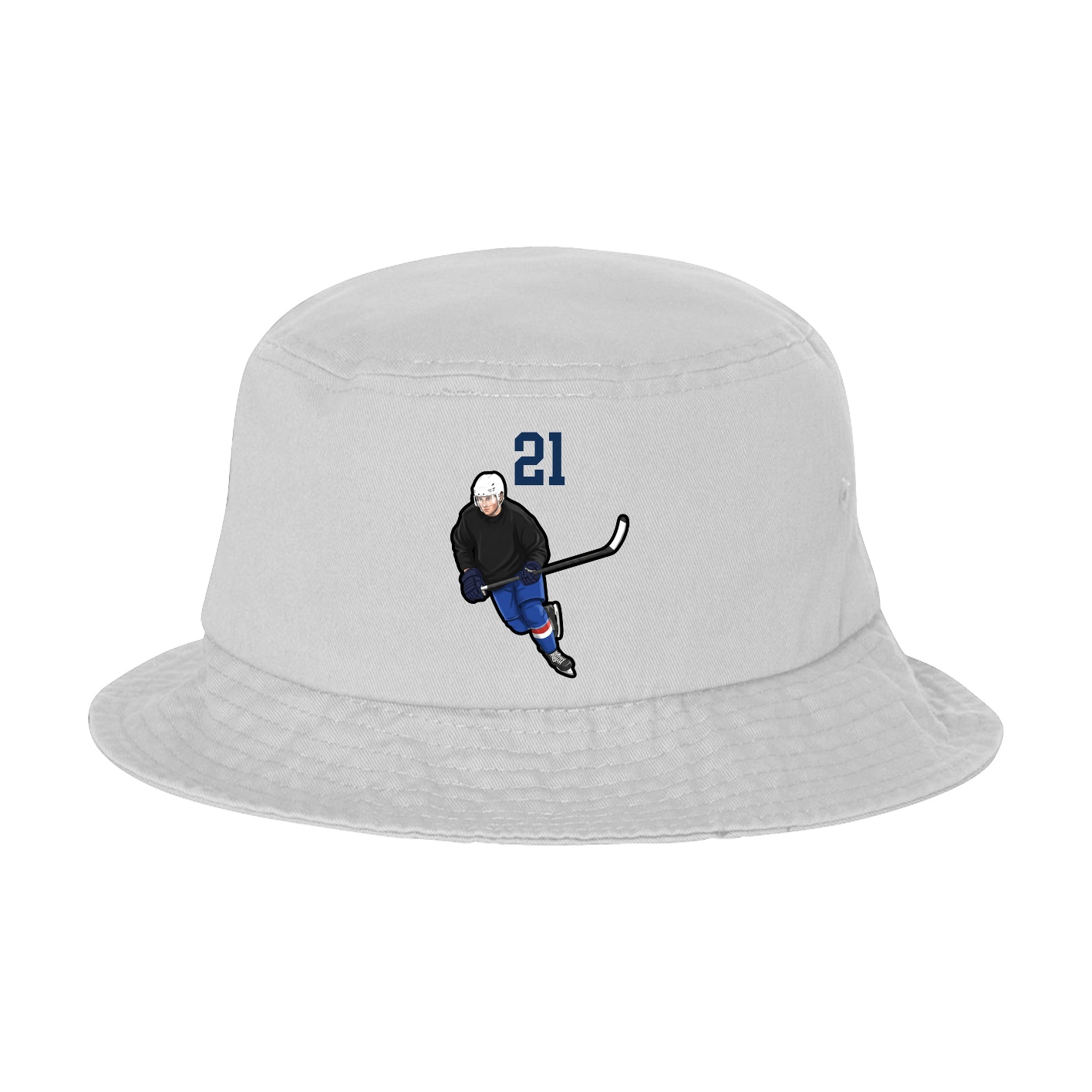 Bucket Cap — Number Top in White