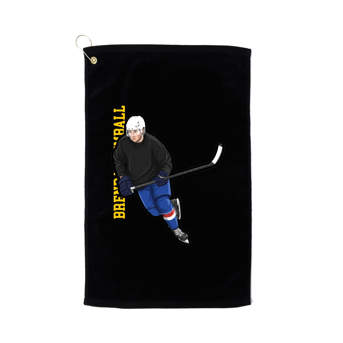 Golf Towel — Name Vertical in Black