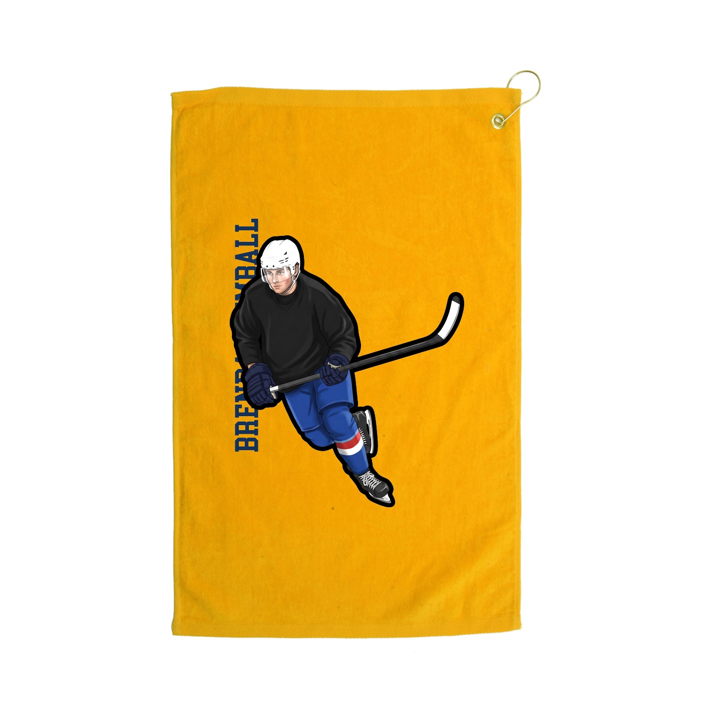 Golf Towel — Name Vertical in Gold