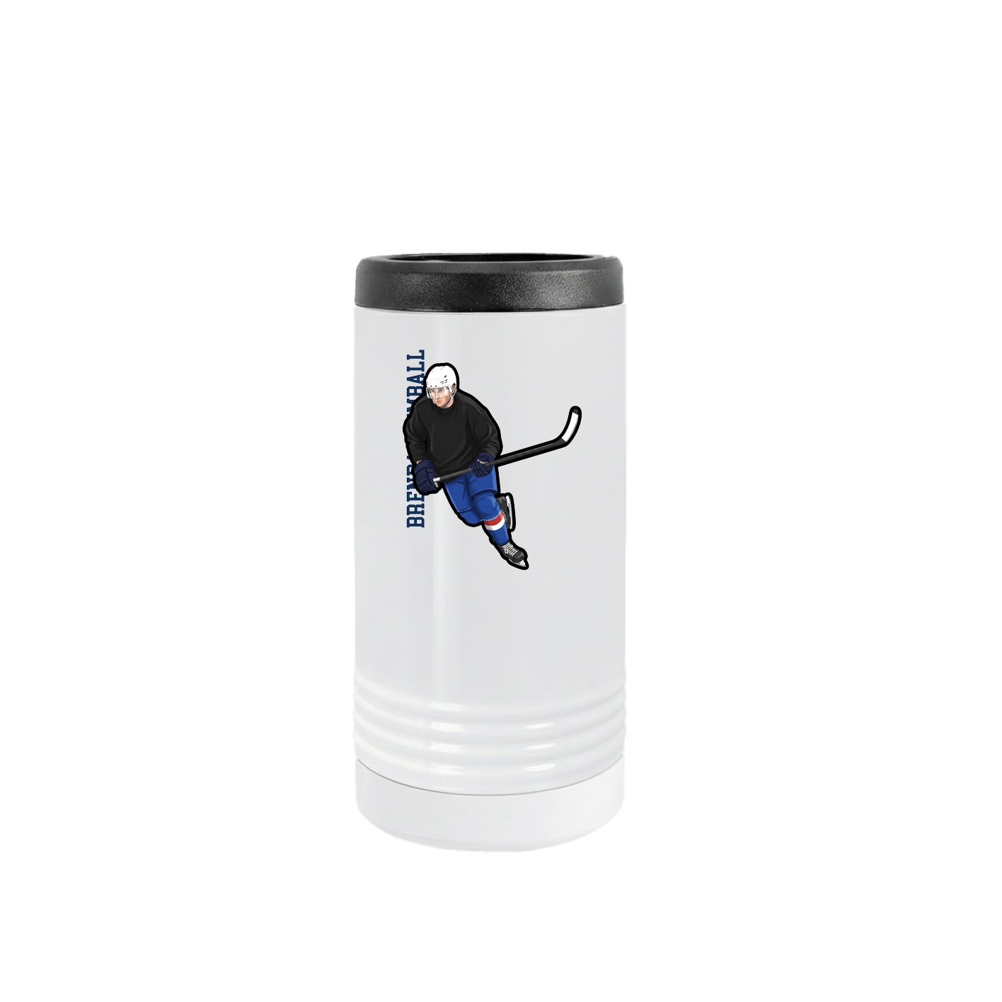 Slim Beverage Holder — Name Vertical in White
