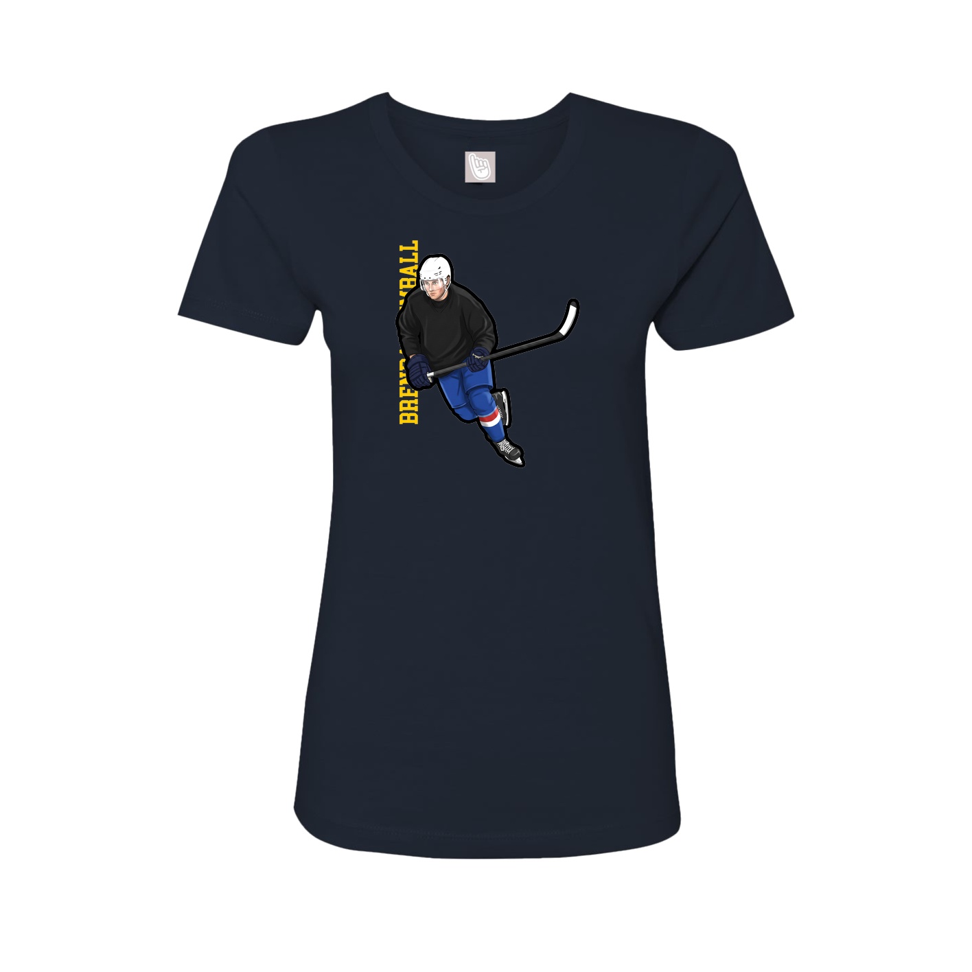 Womens Tee — Name Vertical in Navy