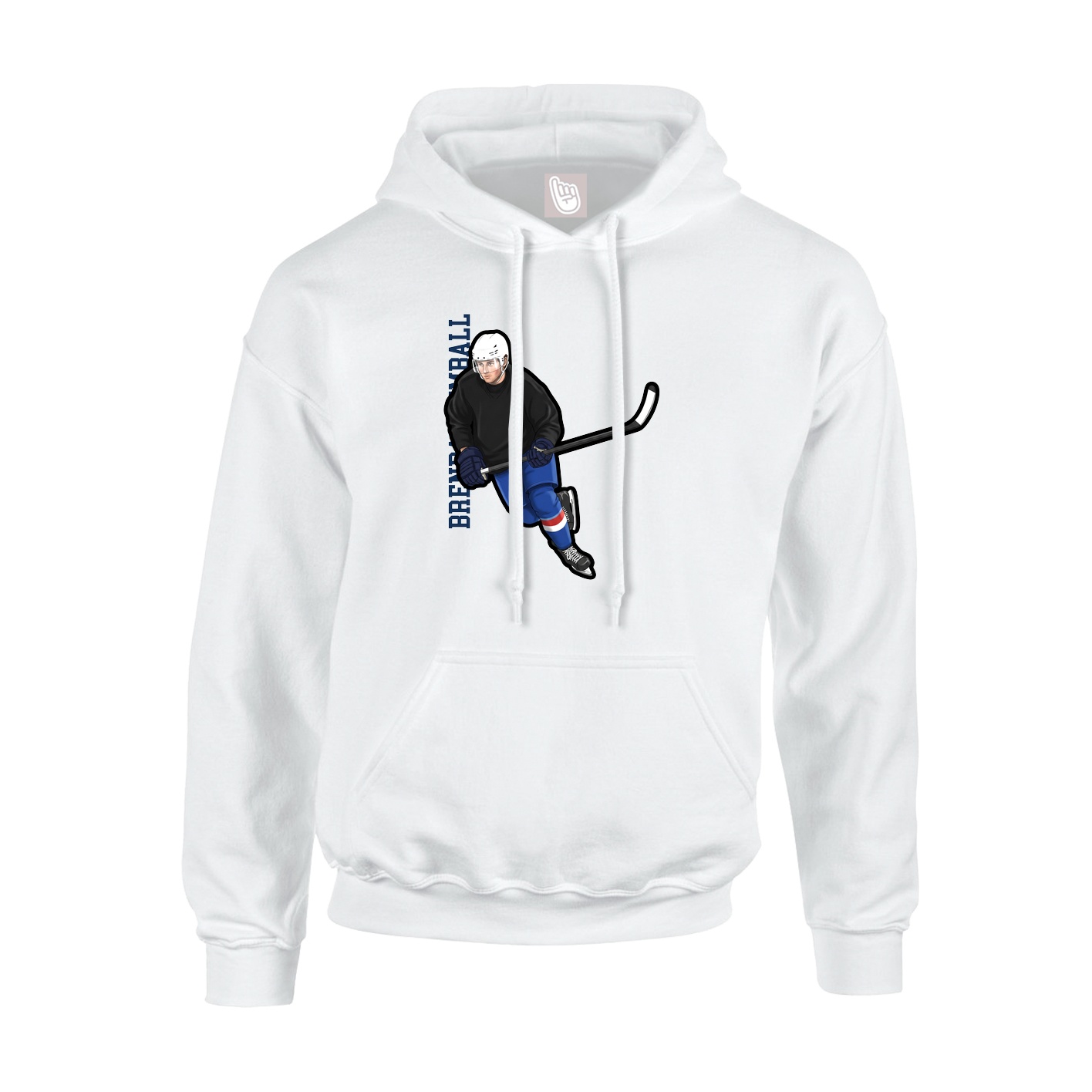 Youth Hoodie — Name Vertical in White