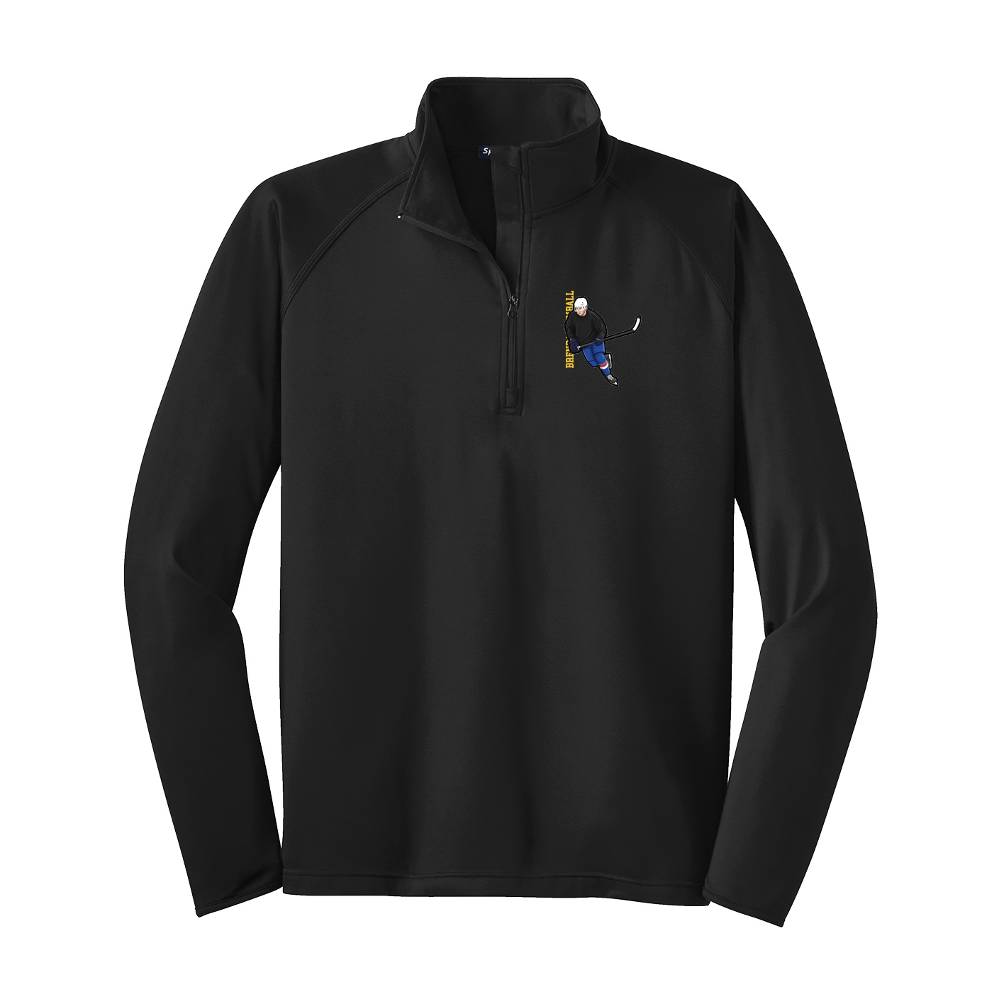 Q-Zip Pullover — Name Vertical in Black