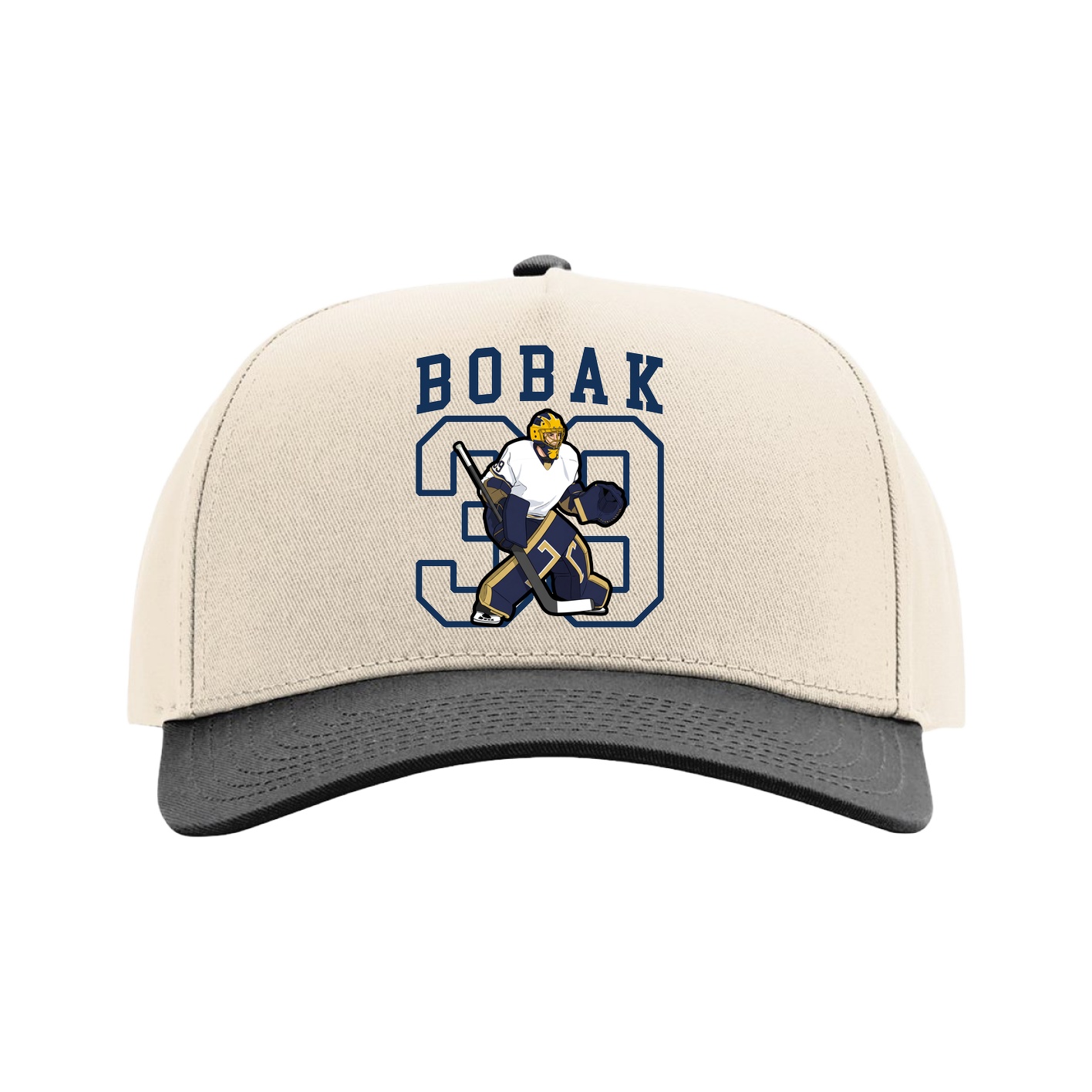 Full Fabric Five-Panel Champ Cap — Shirsey in Cream/Black