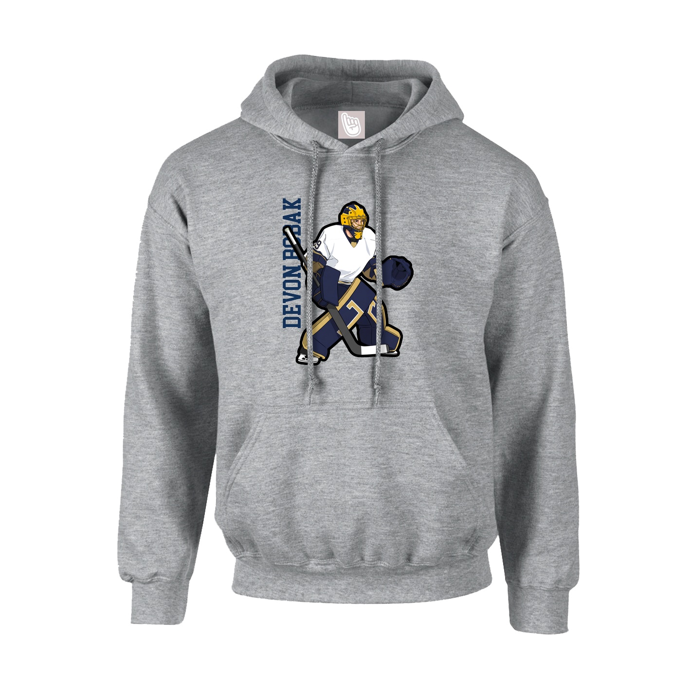 Youth Hoodie — Name Vertical in Grey