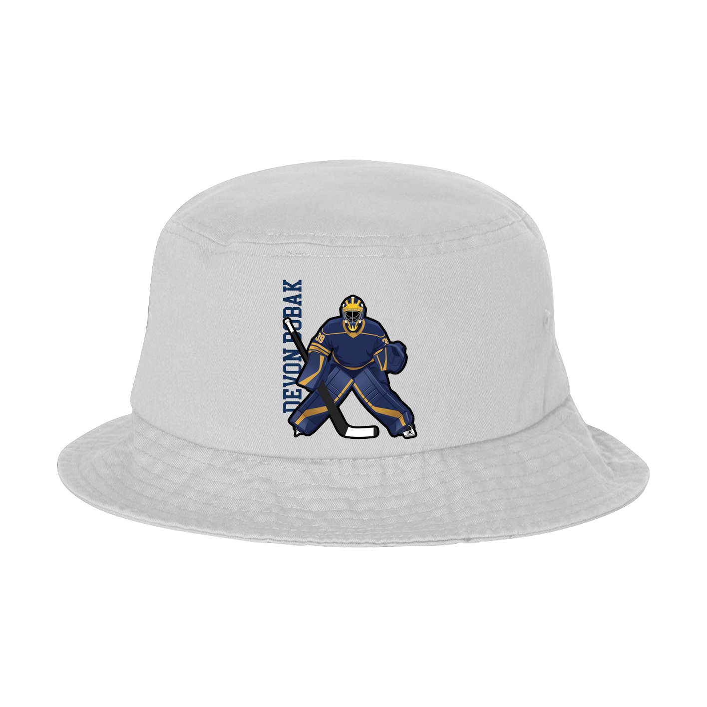Bucket Cap — Name Vertical in White