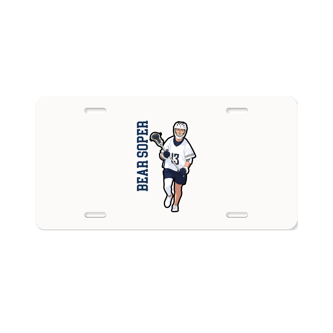 License Plate — Name Vertical in Classic