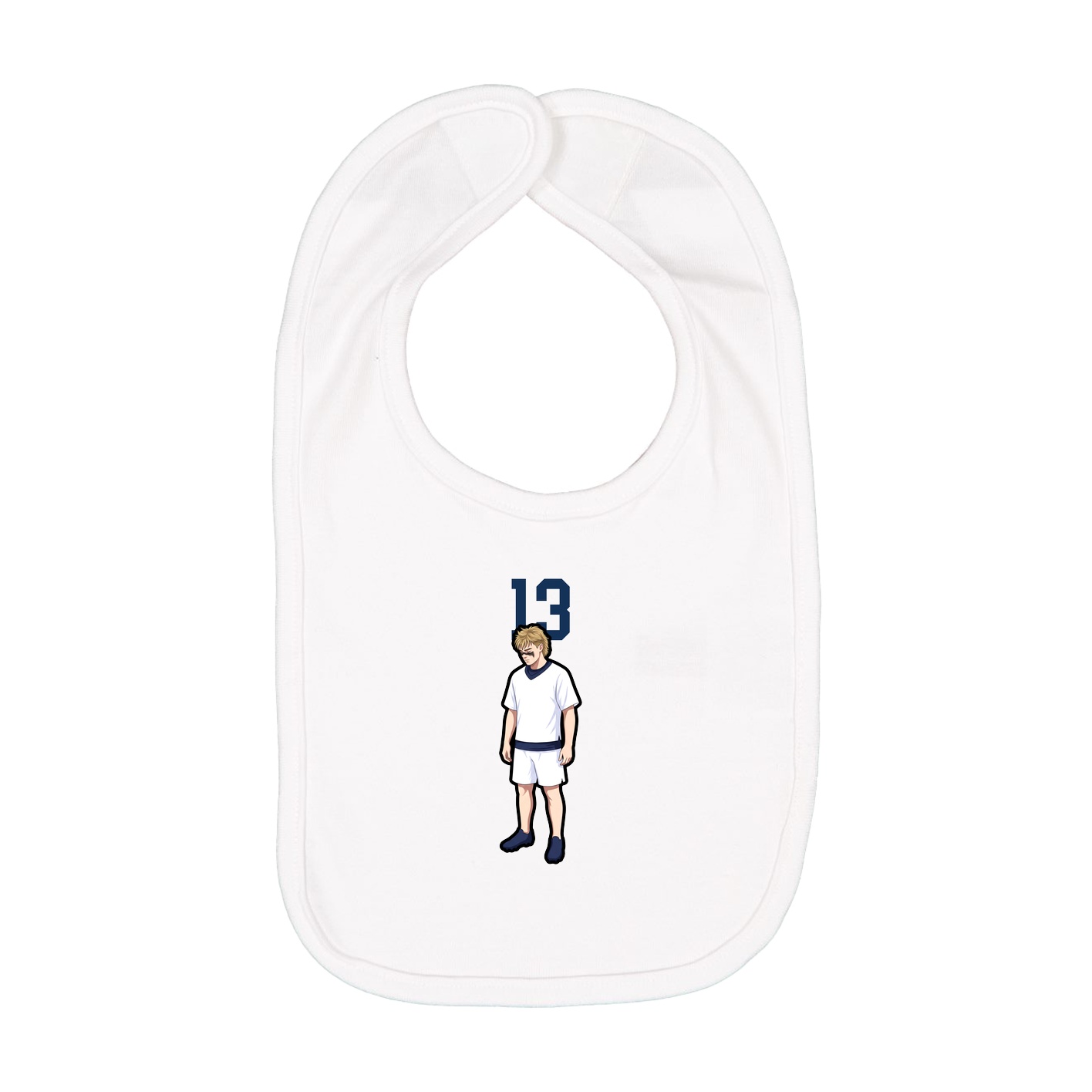 Infant Bib — Number Top in White