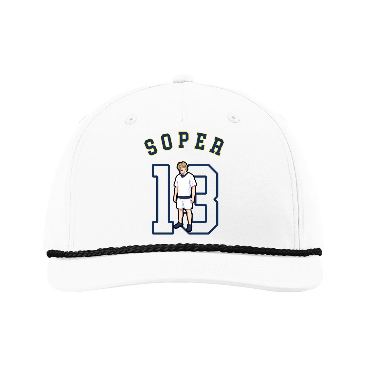 Five-Panel Classic Rope Cap — Shirsey Arch in White