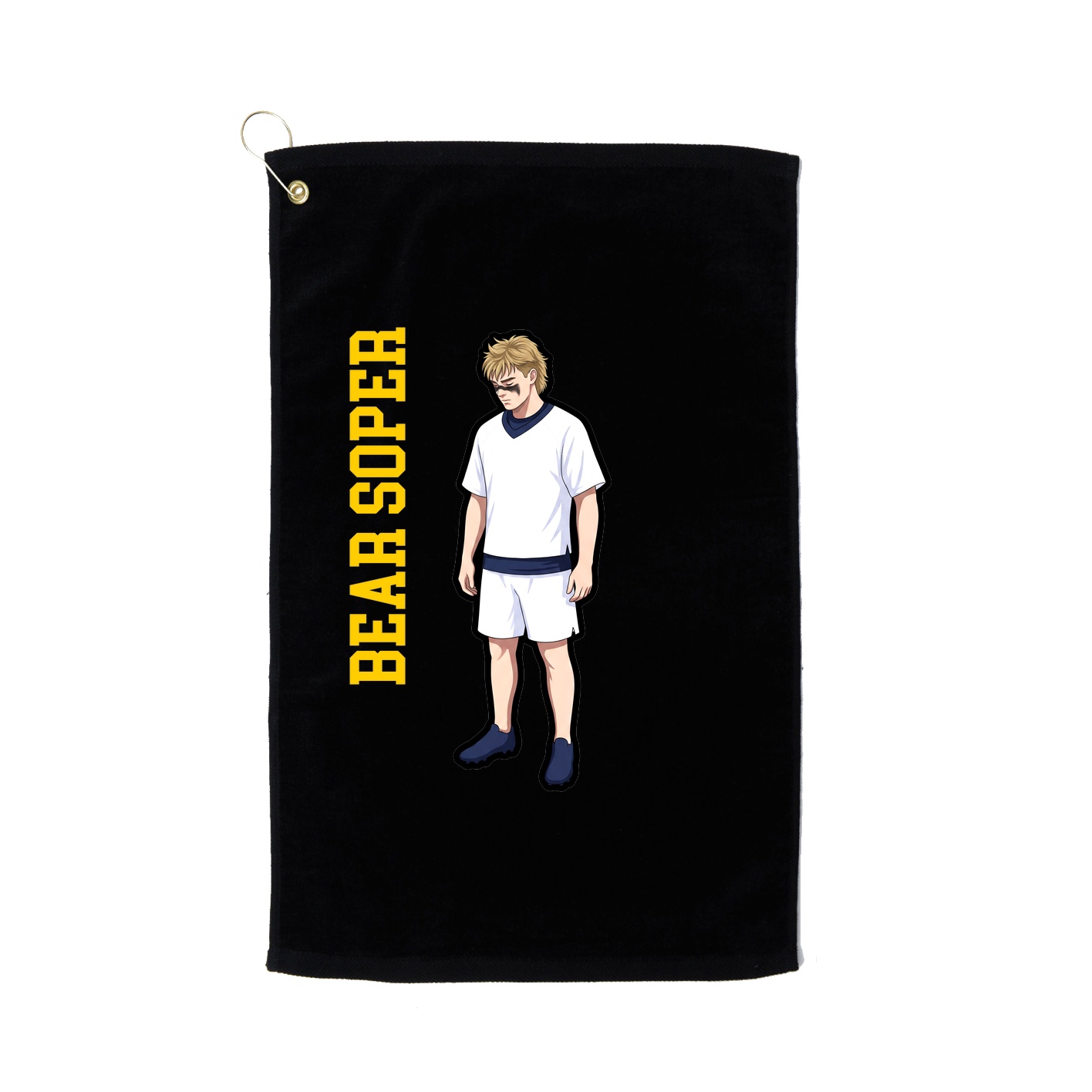 Golf Towel — Name Vertical in Black
