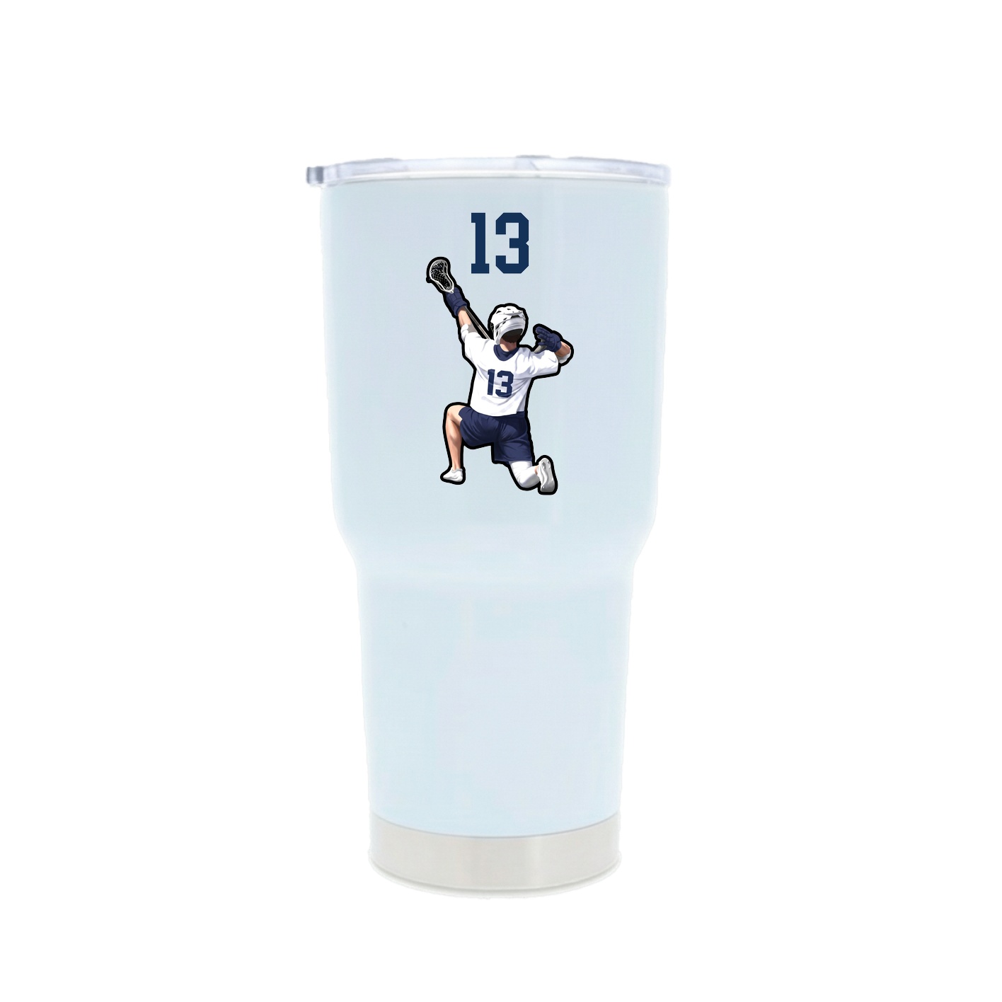30oz Stainless Steel Tumbler — Number Top in White