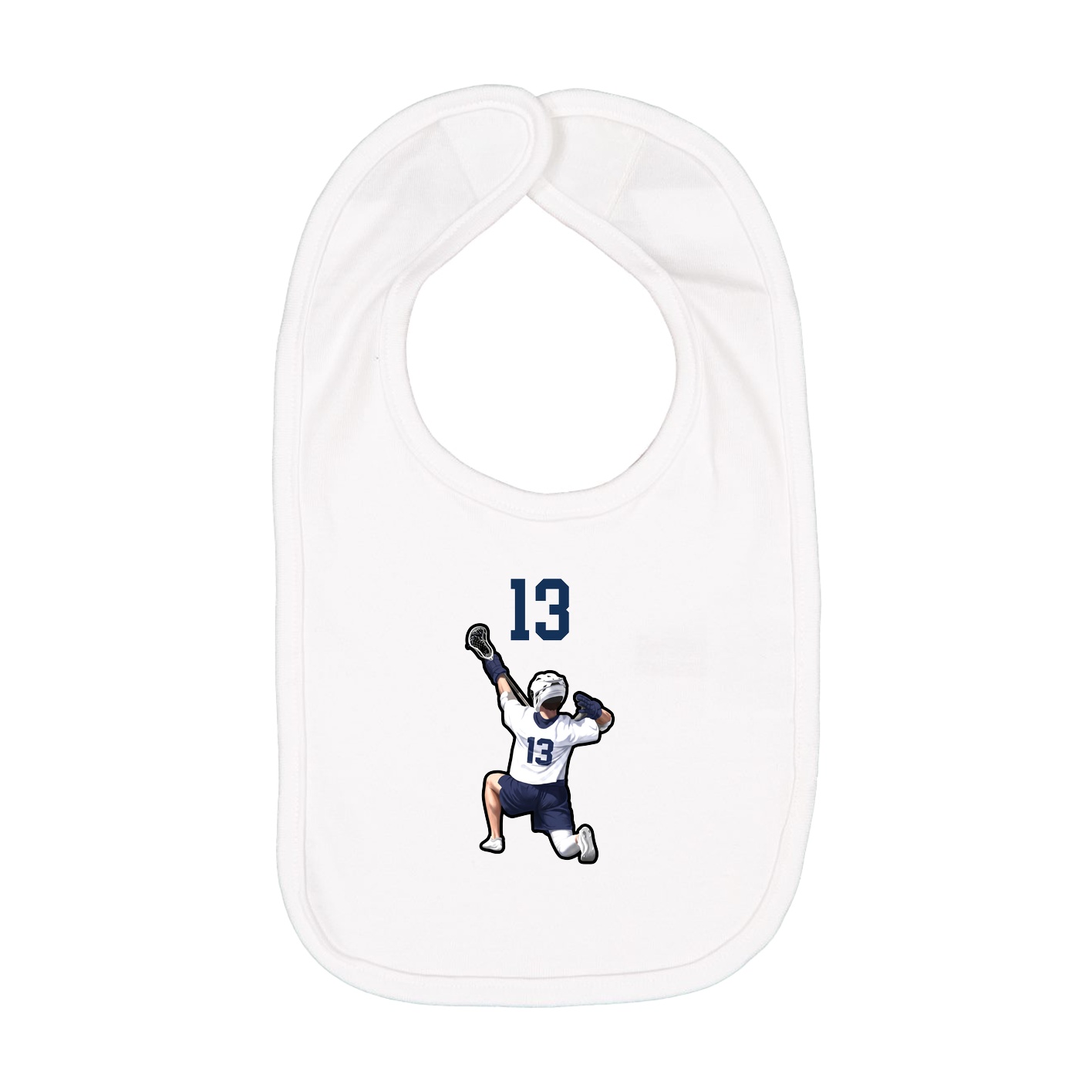 Infant Bib — Number Top in White