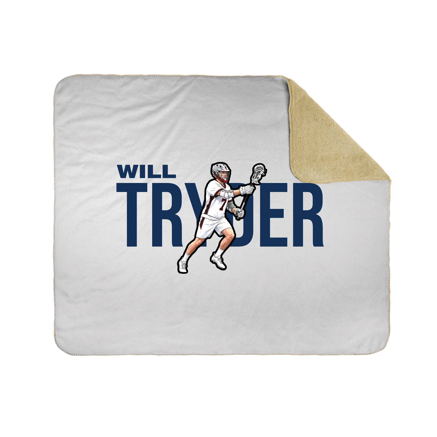 Throw Blanket — Player Name in White