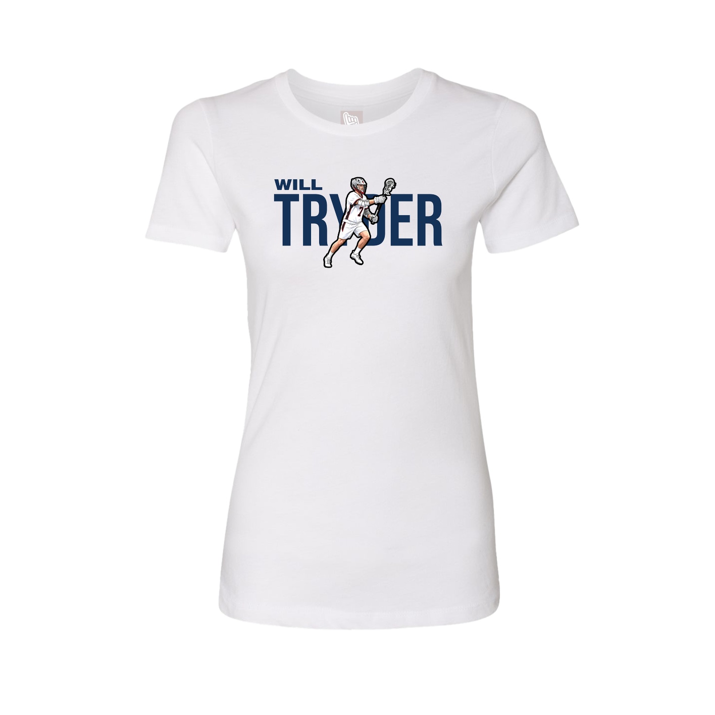 Fitted Women's Tee — Player Name in White