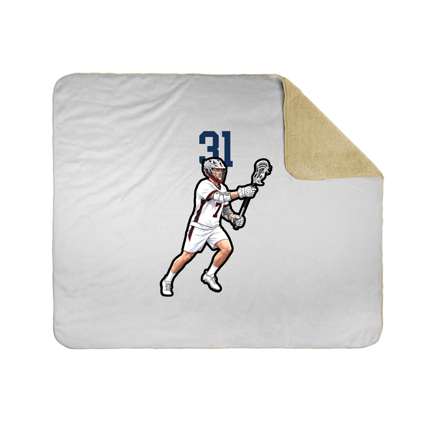 Throw Blanket — Number Top in White