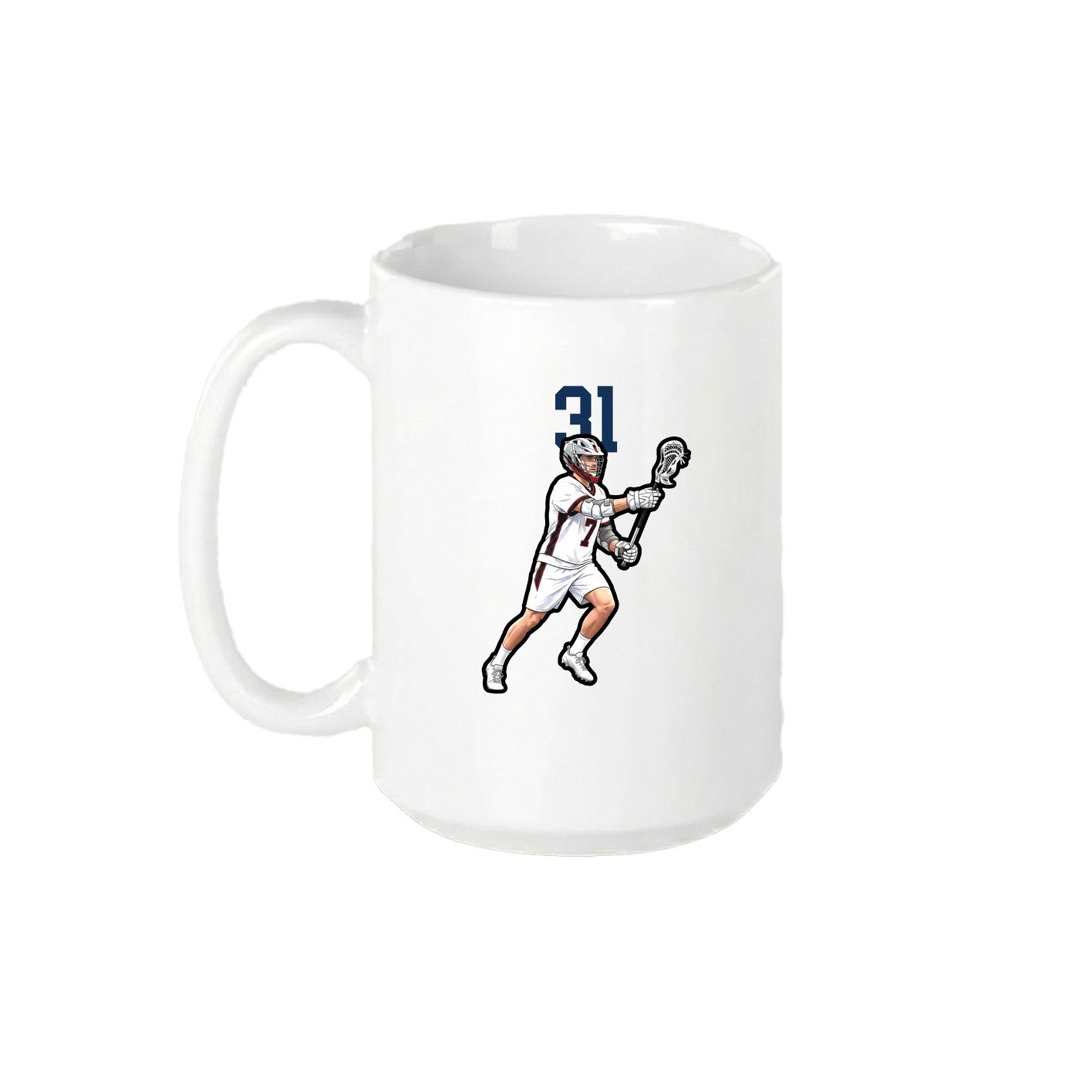 15oz Coffee Mug — Number Top in White