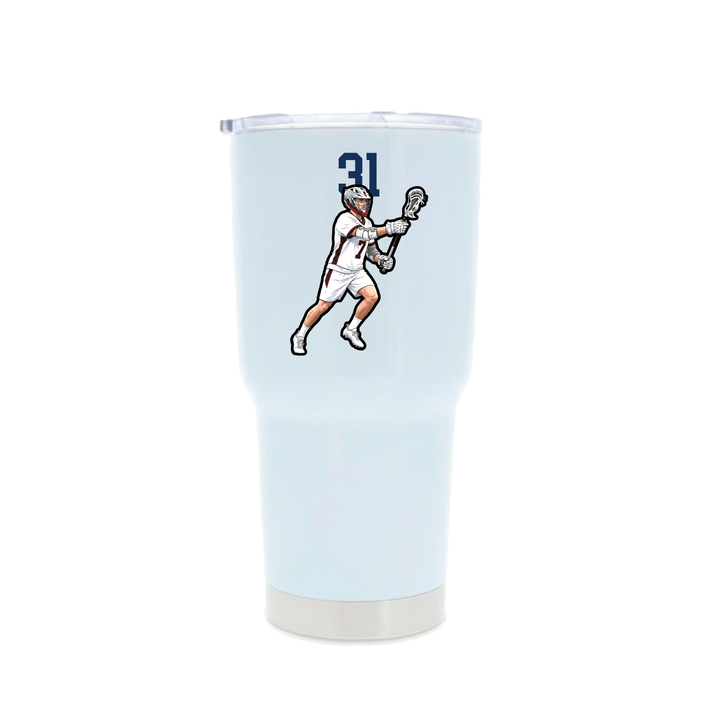 30oz Stainless Steel Tumbler — Number Top in White