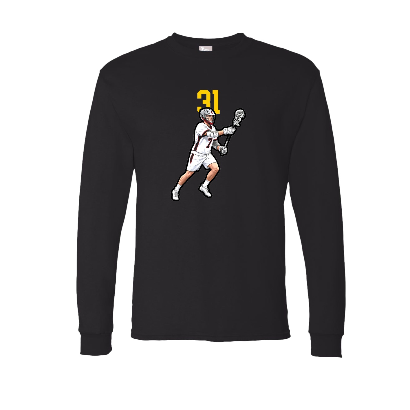 Long Sleeve Tee — Number Top in Black