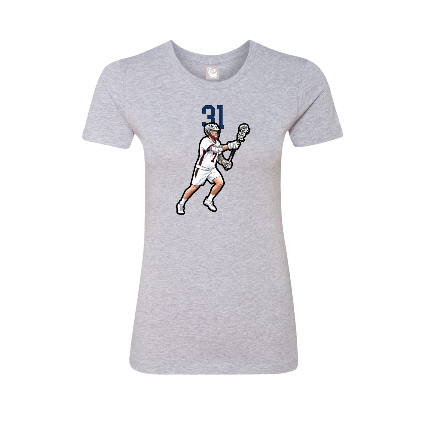 Fitted Women's Tee — Number Top in Grey