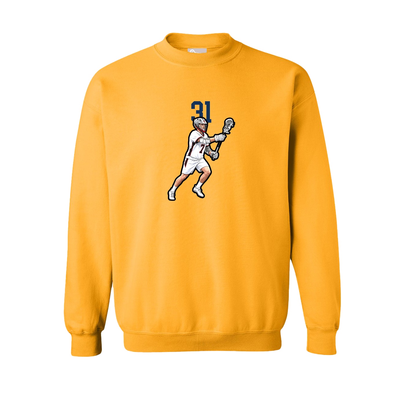 Fleece Crew — Number Top in Gold