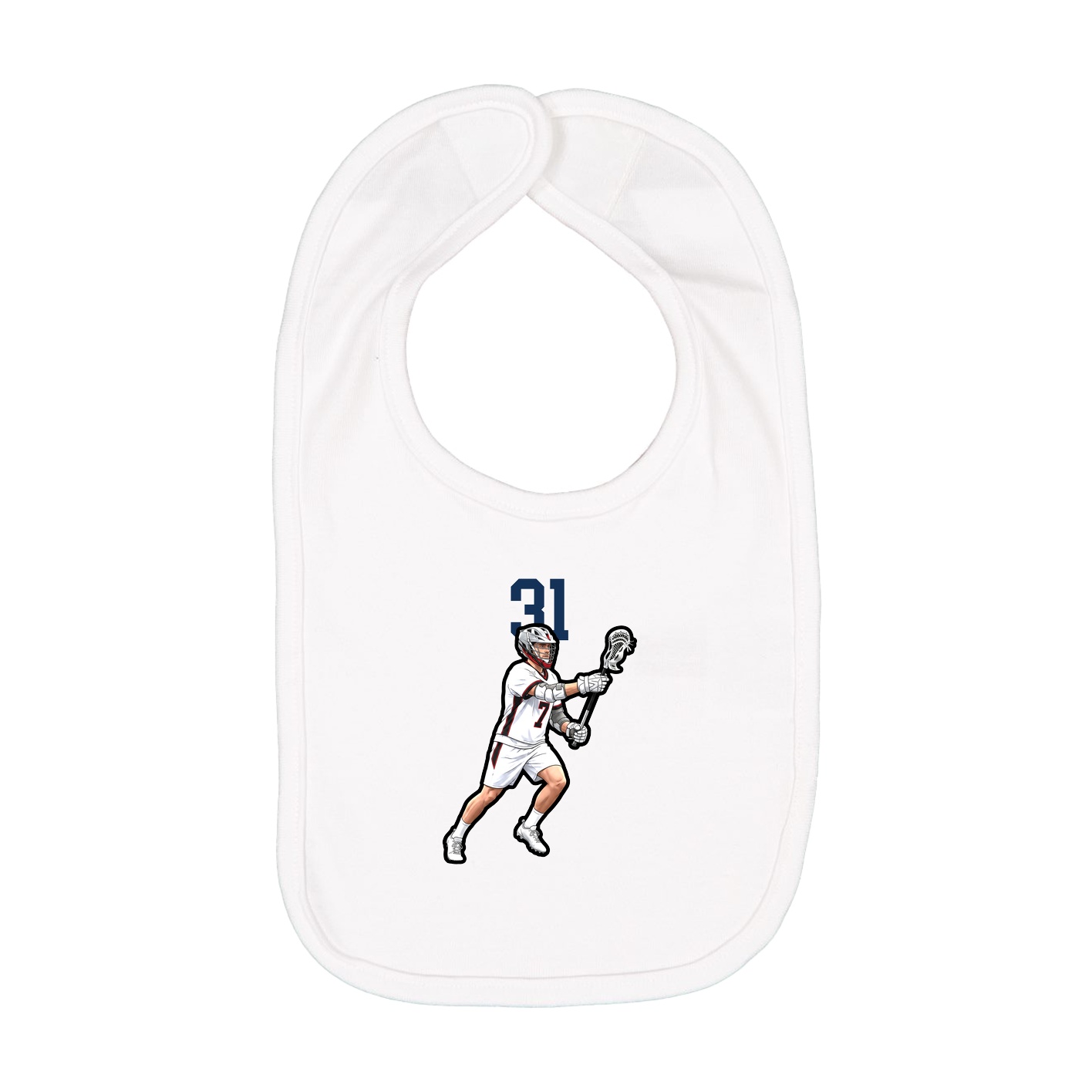 Infant Bib — Number Top in White