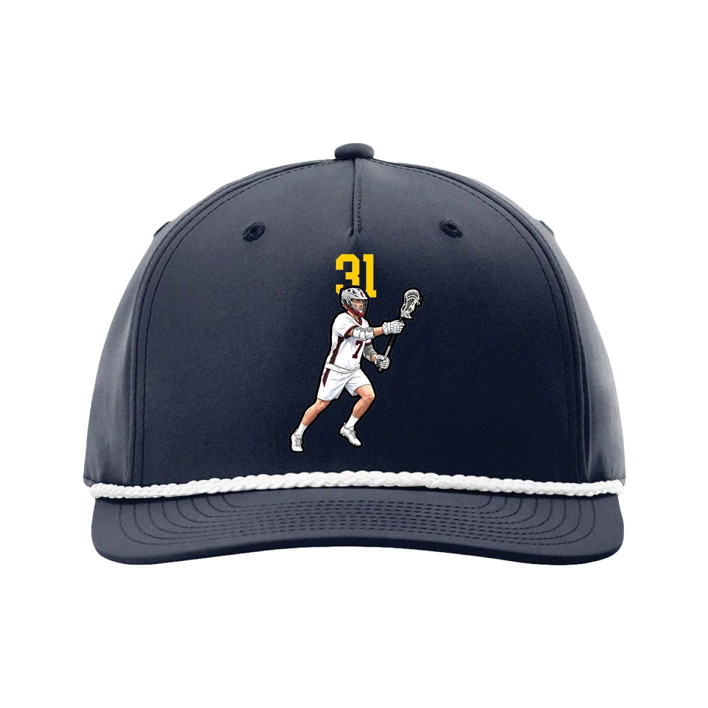 Five-Panel Classic Rope Cap — Number Top in Navy