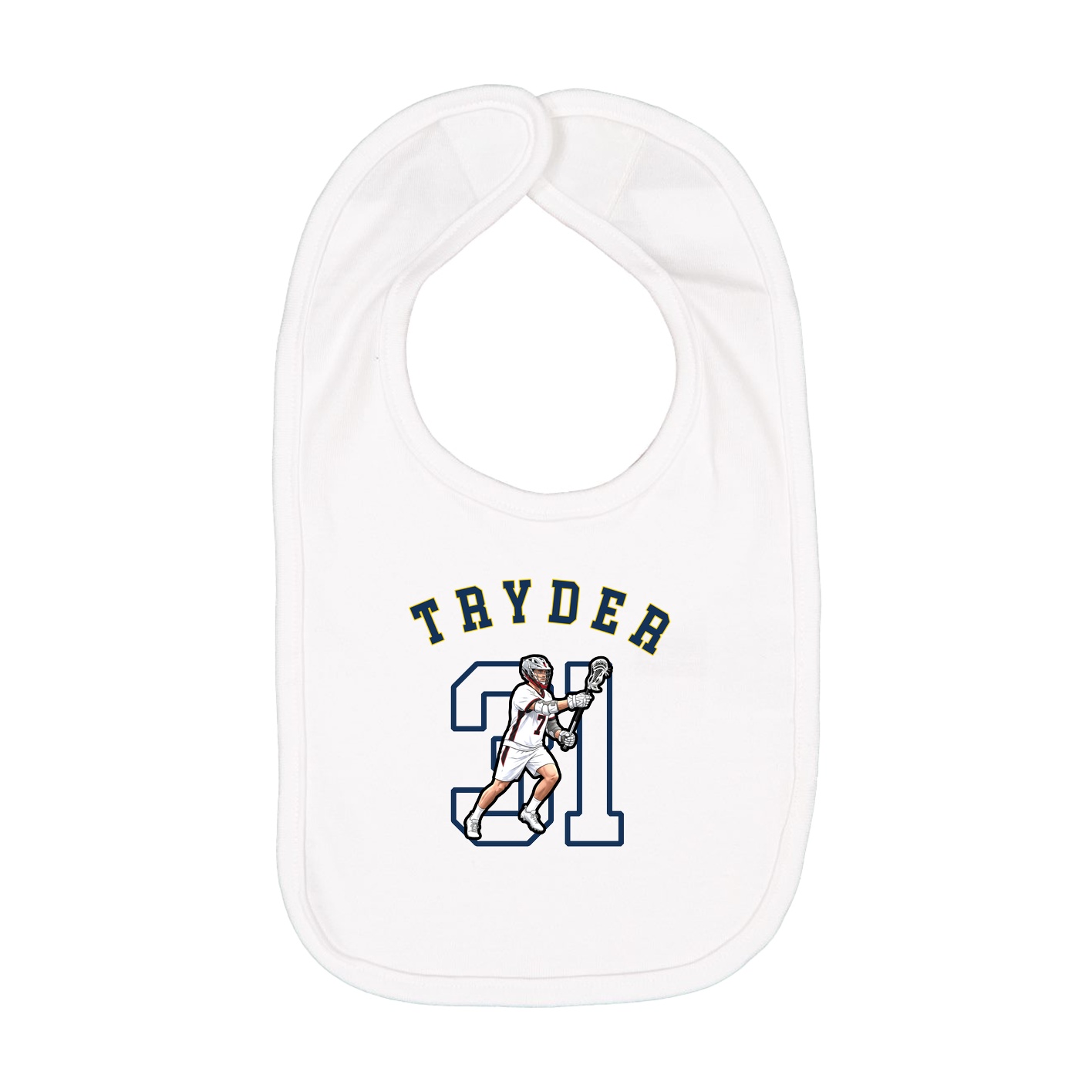 Infant Bib — Shirsey Arch in White