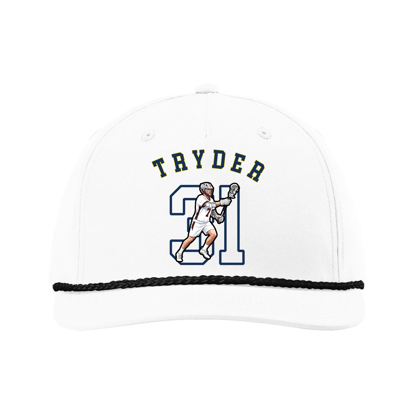 Five-Panel Classic Rope Cap — Shirsey Arch in White