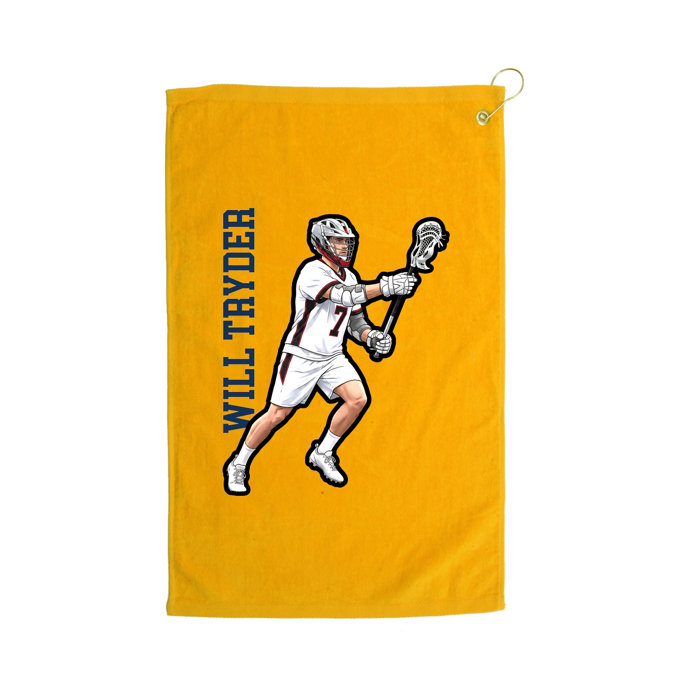 Golf Towel — Name Vertical in Gold