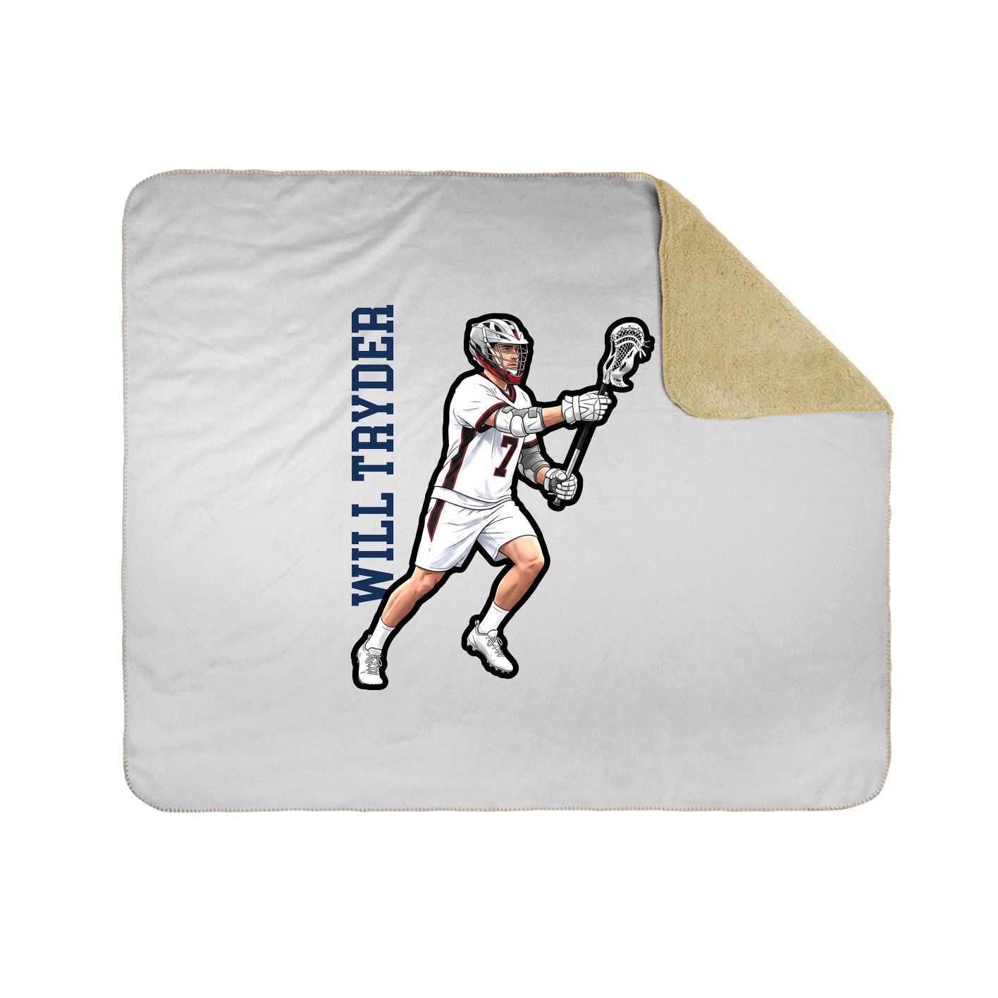 Throw Blanket — Name Vertical in White
