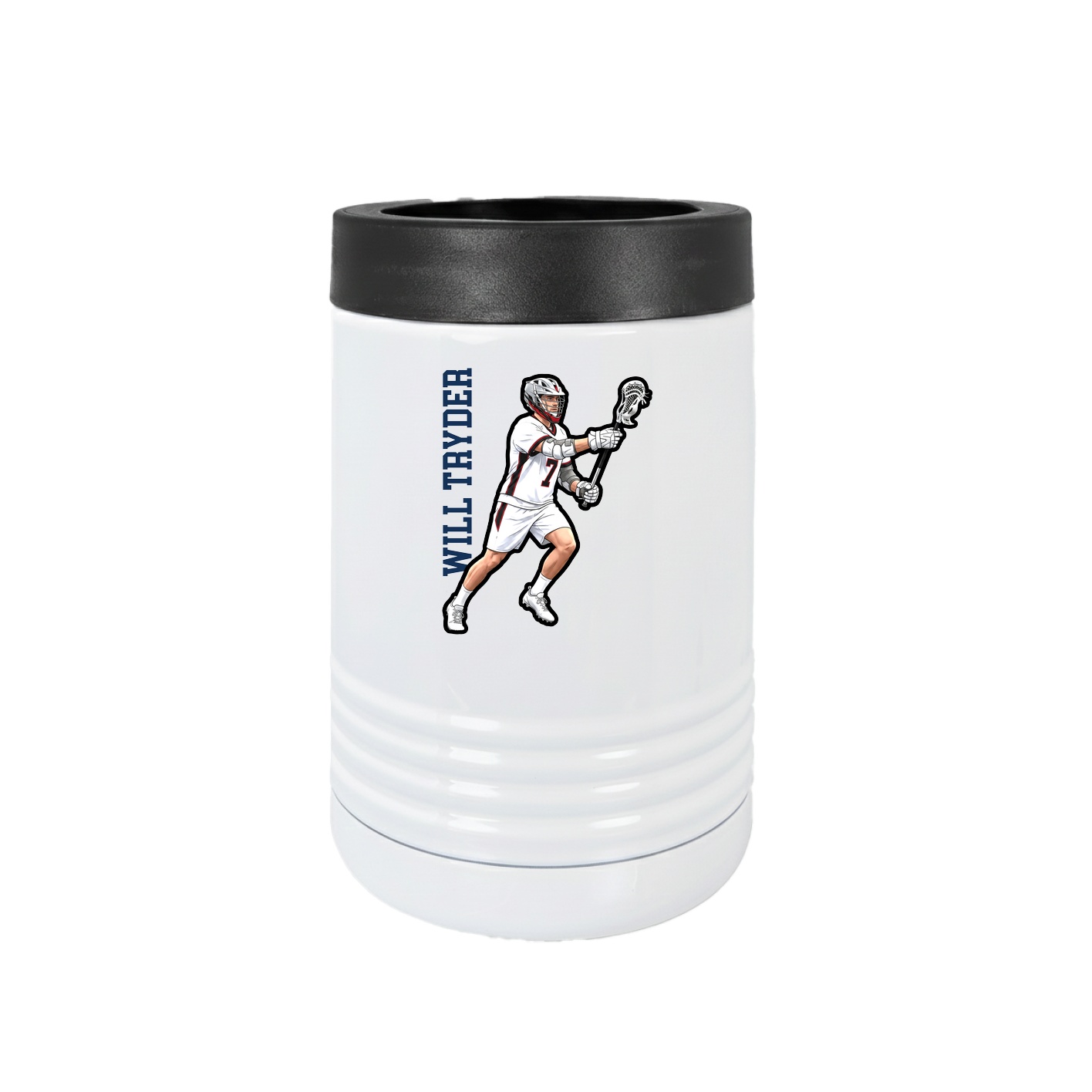 Beverage Holder — Name Vertical in White