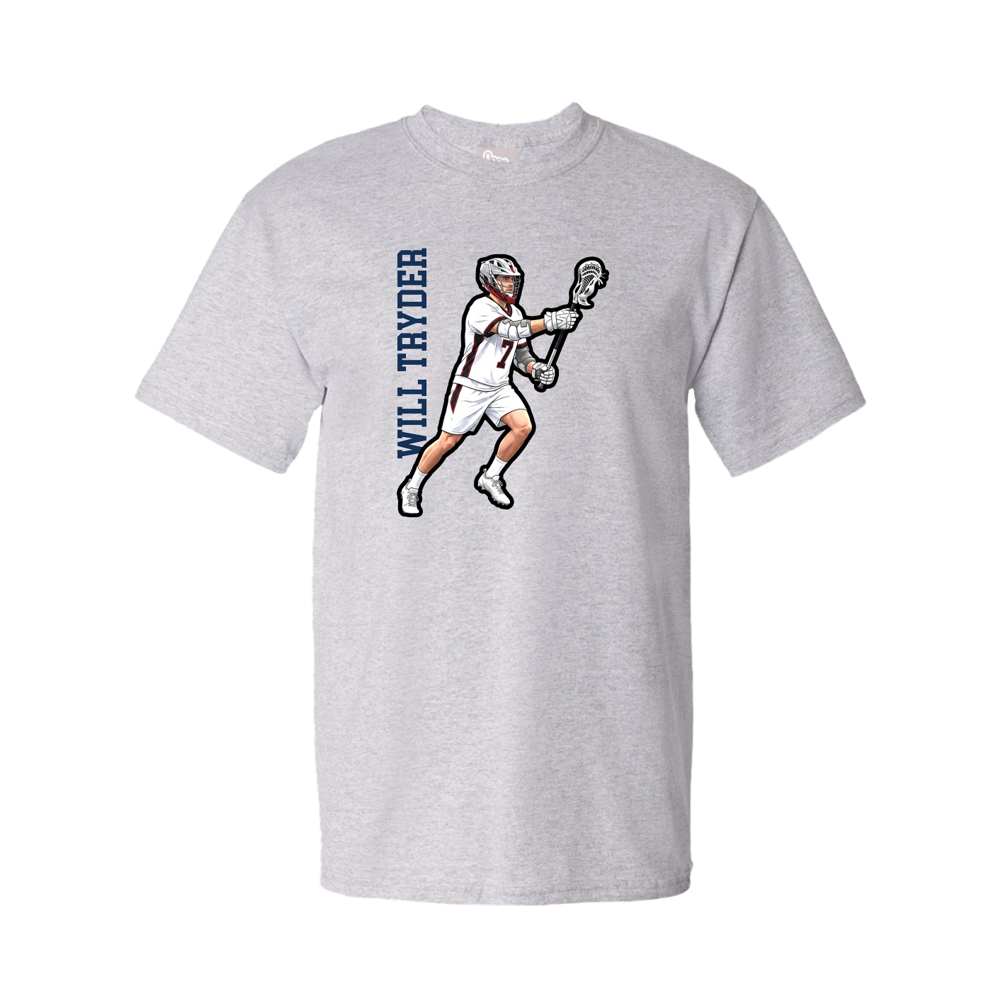 Youth Tee — Name Vertical in Grey