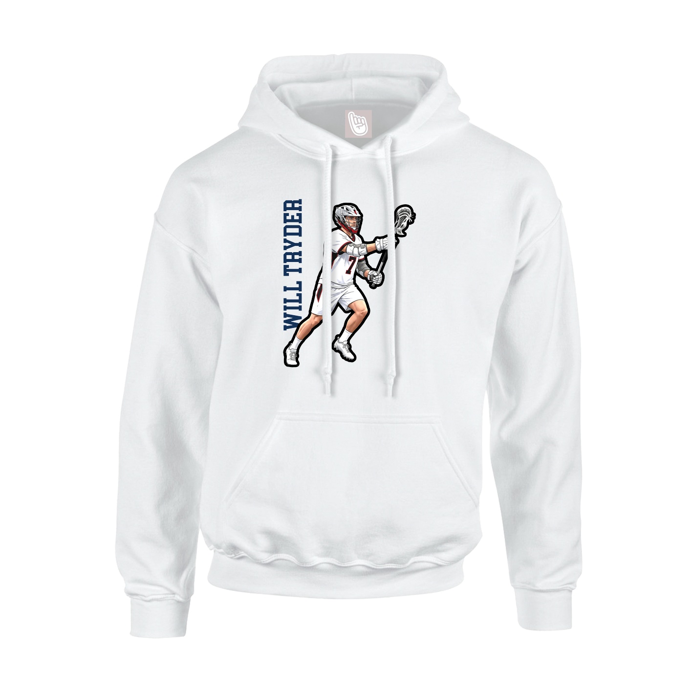 Hoodie — Name Vertical in White