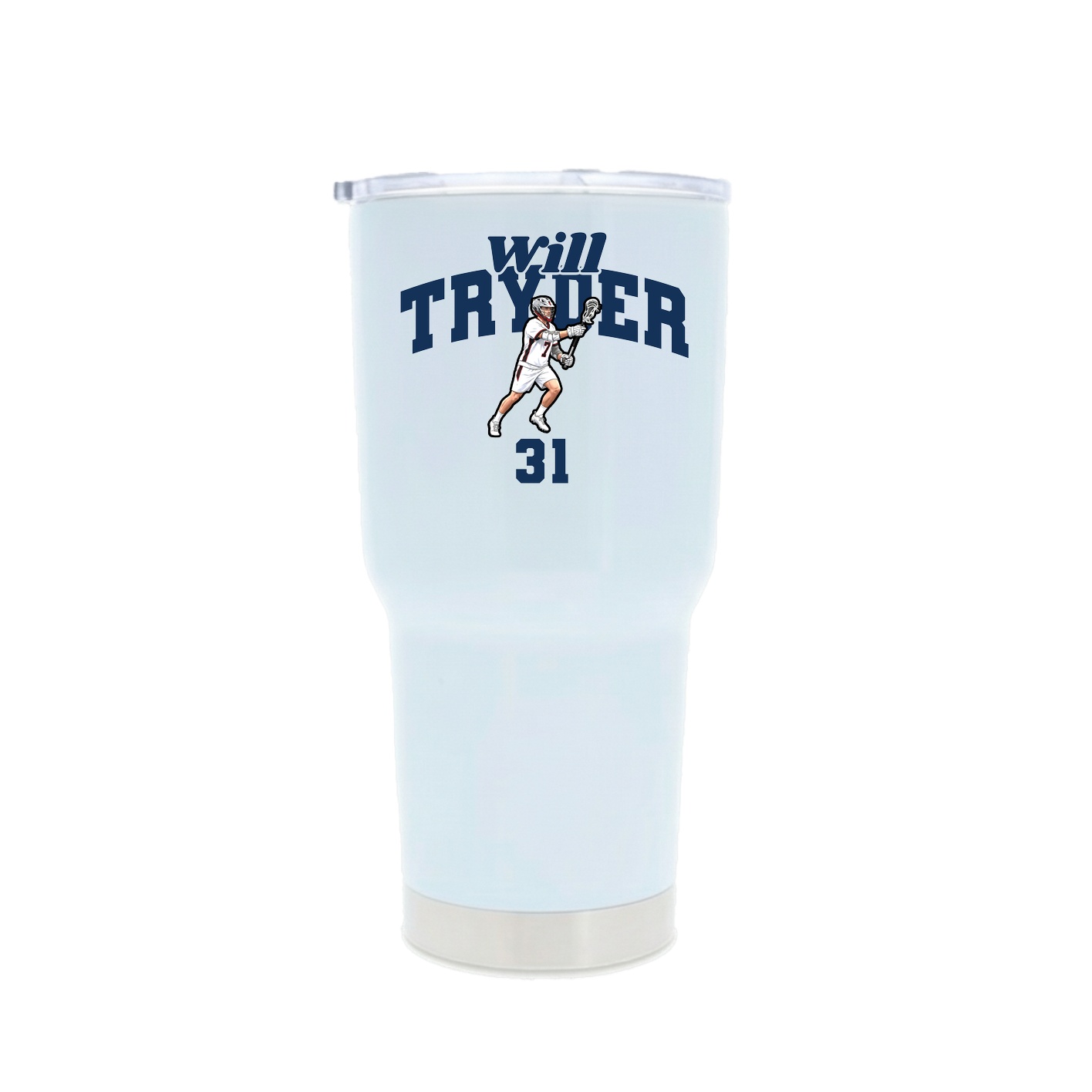 30oz Stainless Steel Tumbler — Signature Arch in White