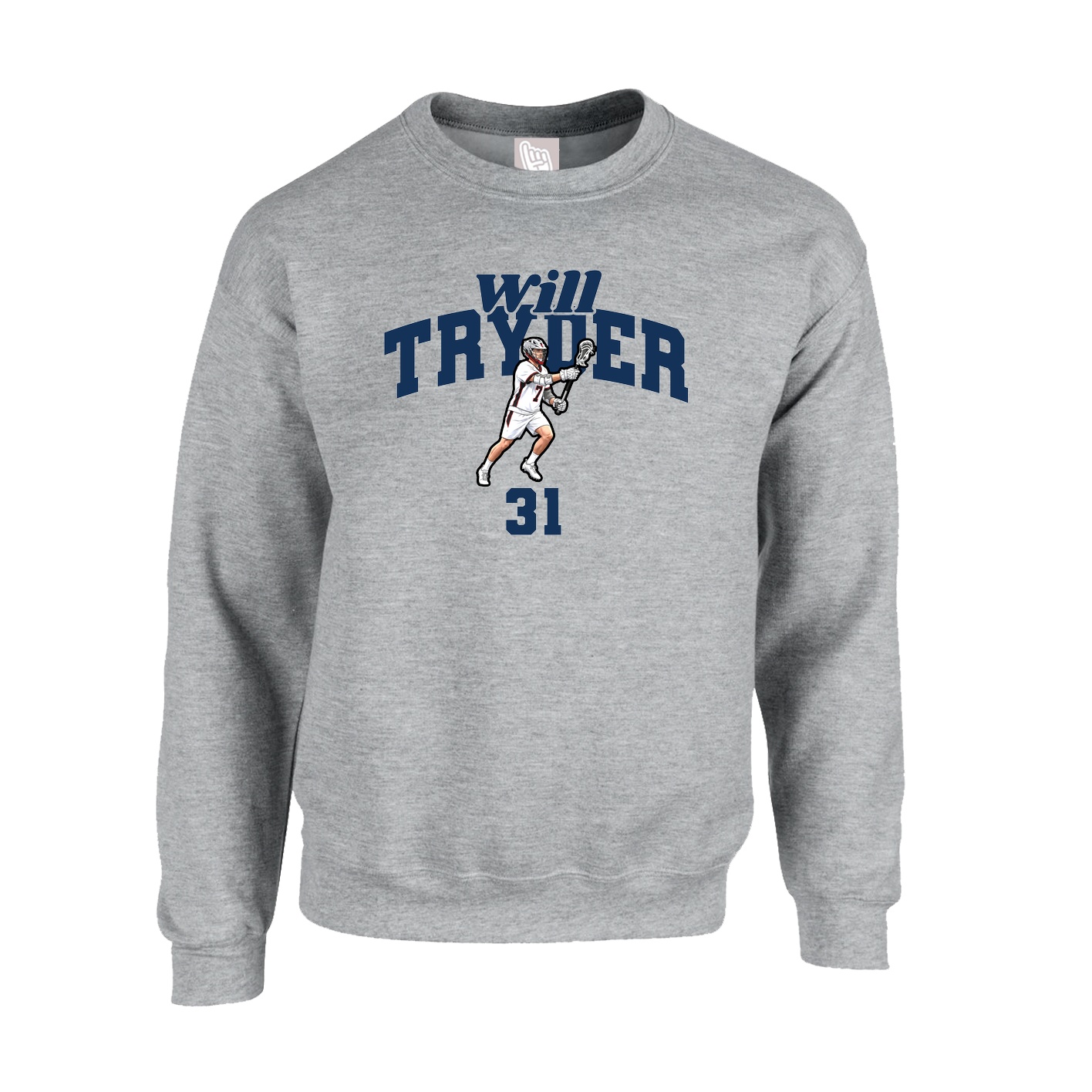 Fleece Crew — Signature Arch in Grey
