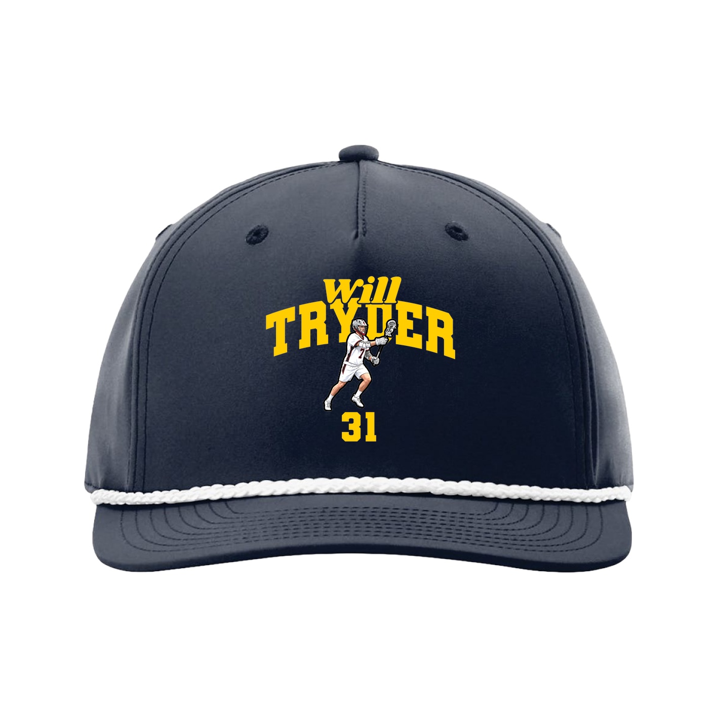 Five-Panel Classic Rope Cap — Signature Arch in Navy